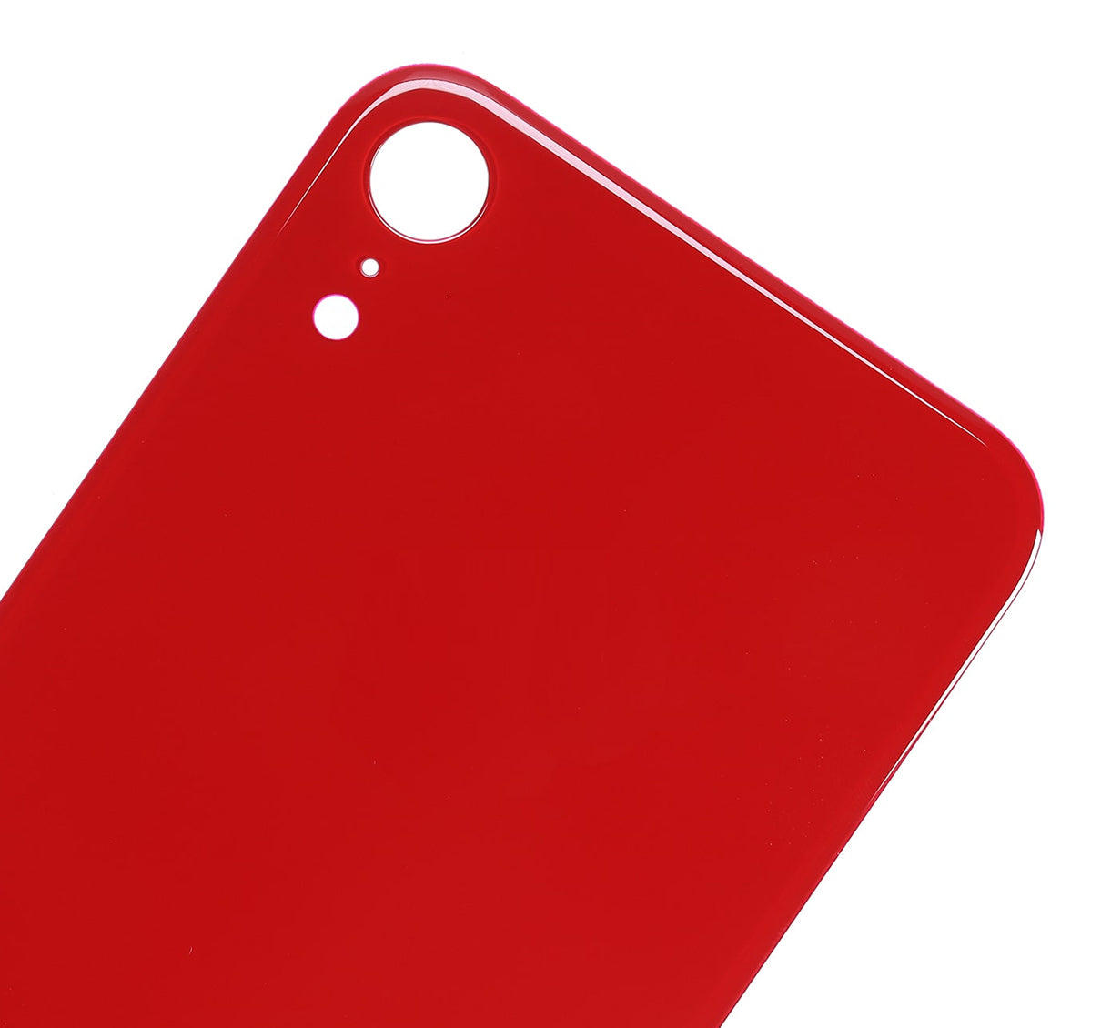 Back Glass With 3M Adhesive For iPhone XR (No Logo / Large Camera Hole) (Red)