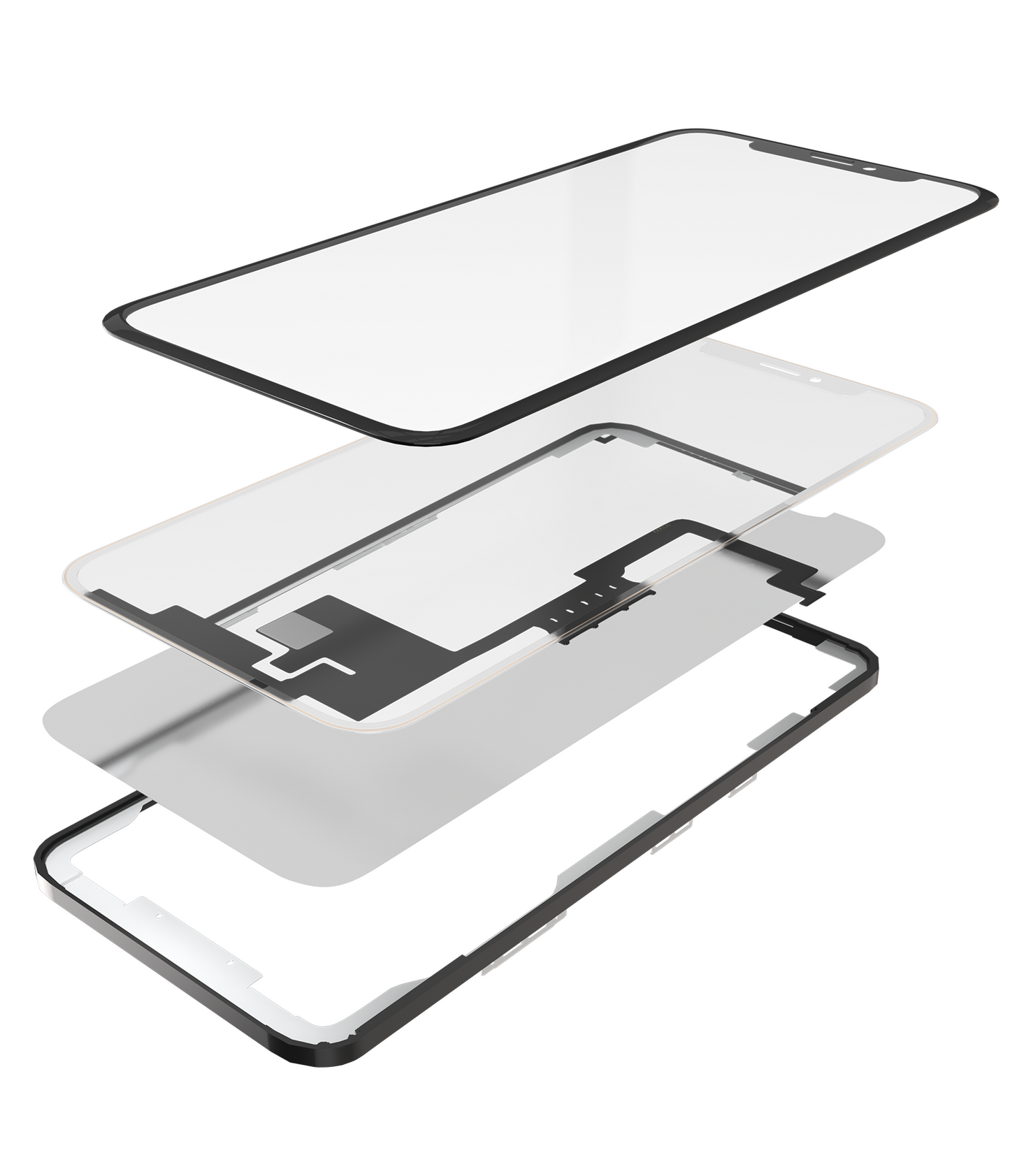 3 in 1 With Frame Included (Short Flex Digitizer + Front Glass + OCA Pre-Installed) For iPhone X