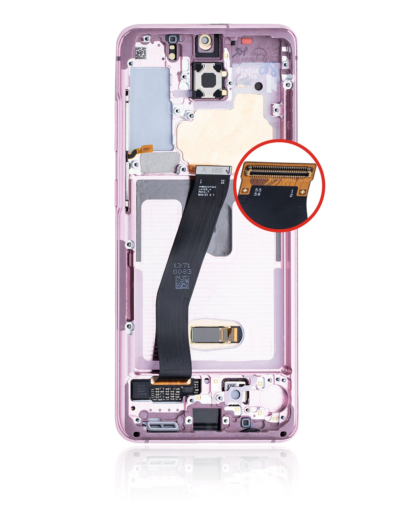 OLED Assembly With Frame For Samsung Galaxy S20 5G (Verizon 5G UW Frame Only) (Service Pack) (Cloud Pink)