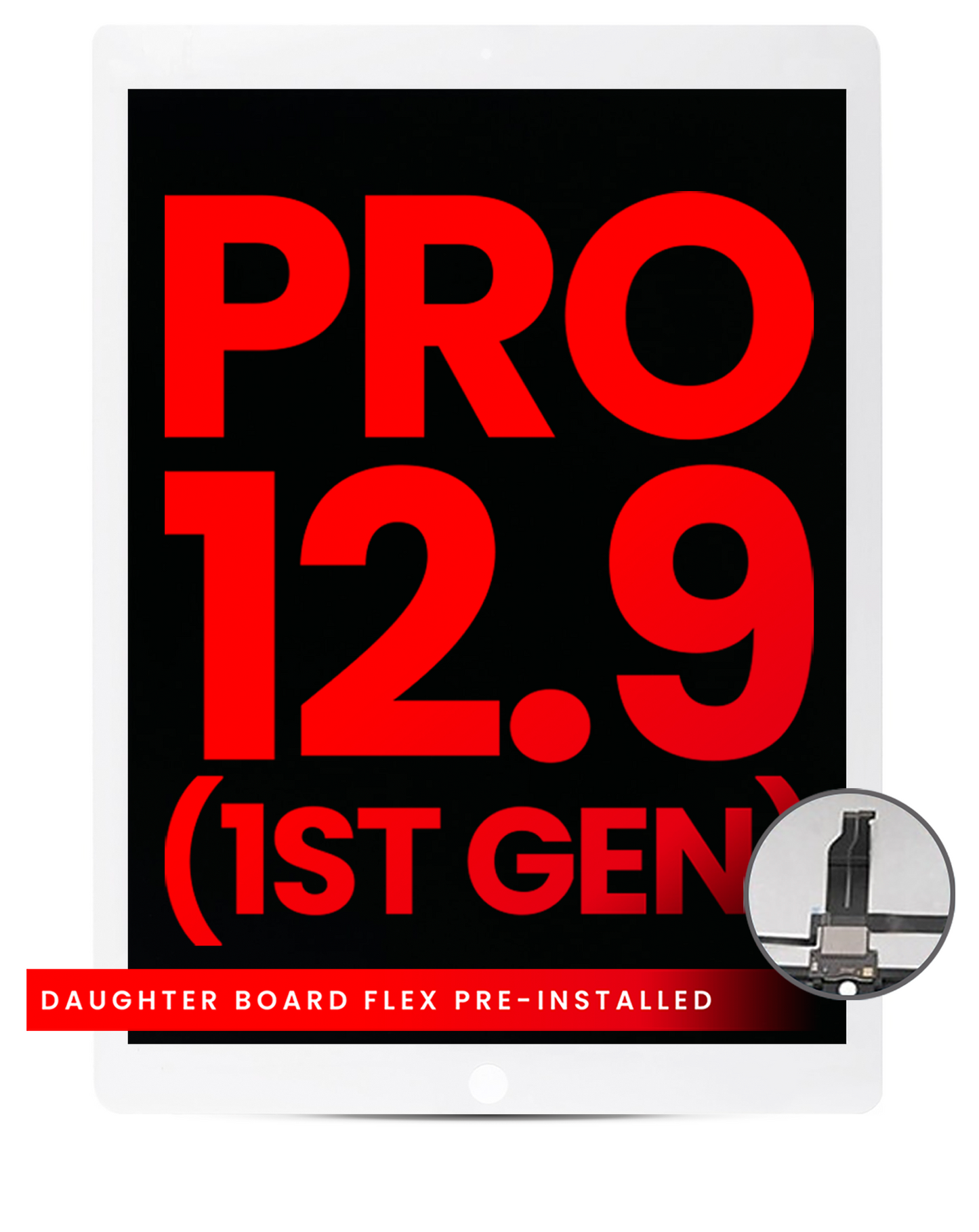 LCD Assembly With Digitizer & Daughter Board Flex Pre-Installed For iPad Pro 12.9" 1st Gen (2015) (Aftermarket Plus) (White)