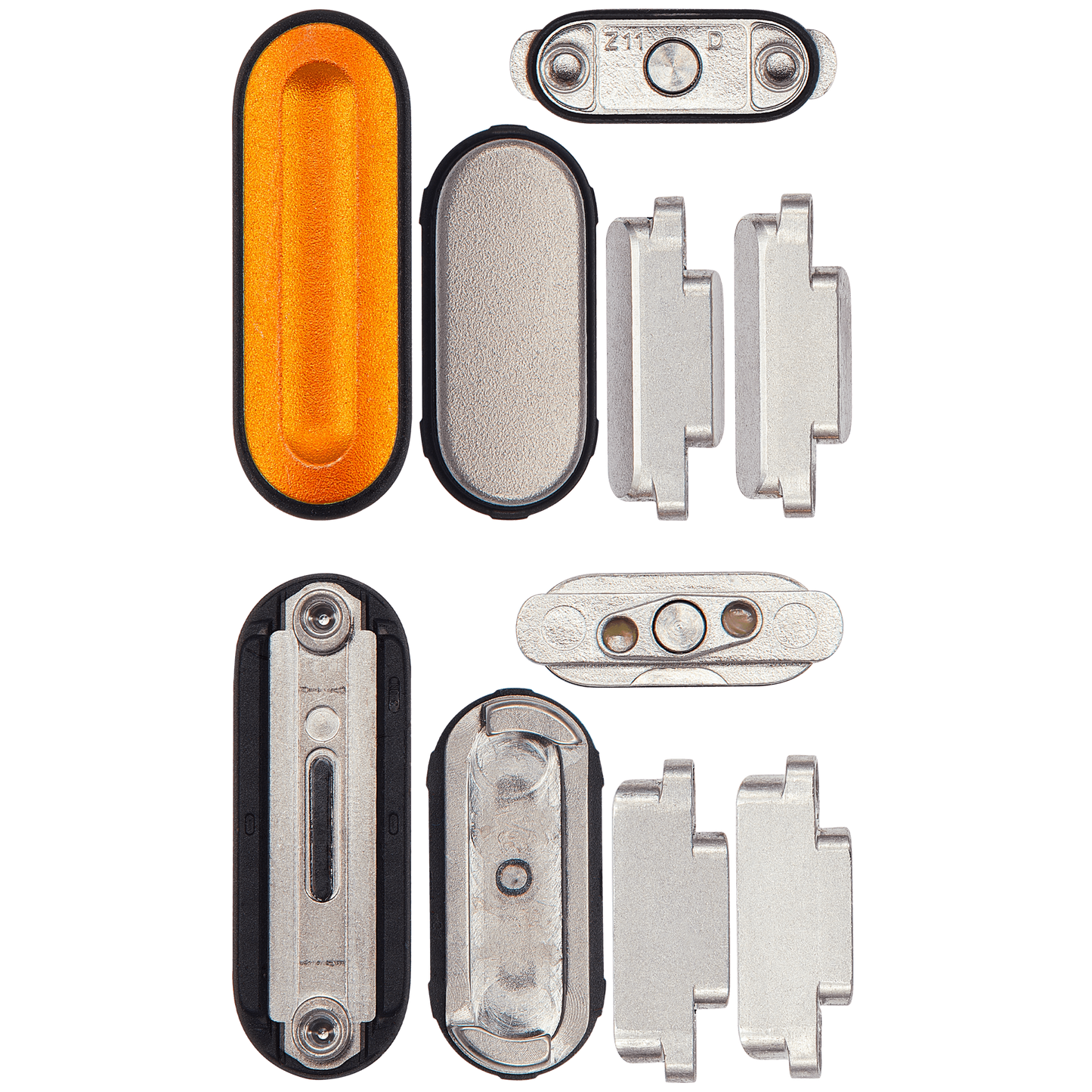 Sidekey Button Set For Watch Series Ultra(1st Gen) (49MM) (Orange / Silver) (5 Piece Set)