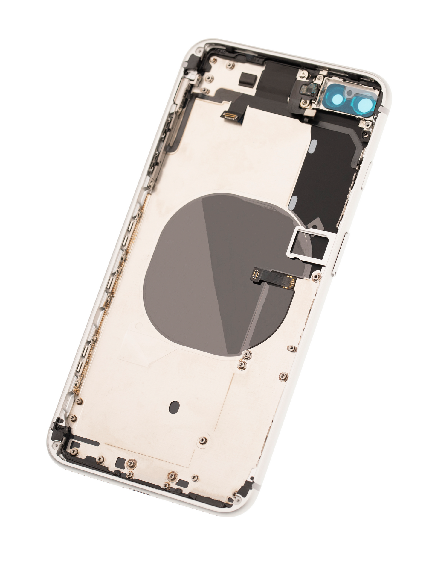 Back Housing W/ Small Components Pre-Installed For iPhone 8 Plus (Used OEM Pull: Grade C) (Silver)