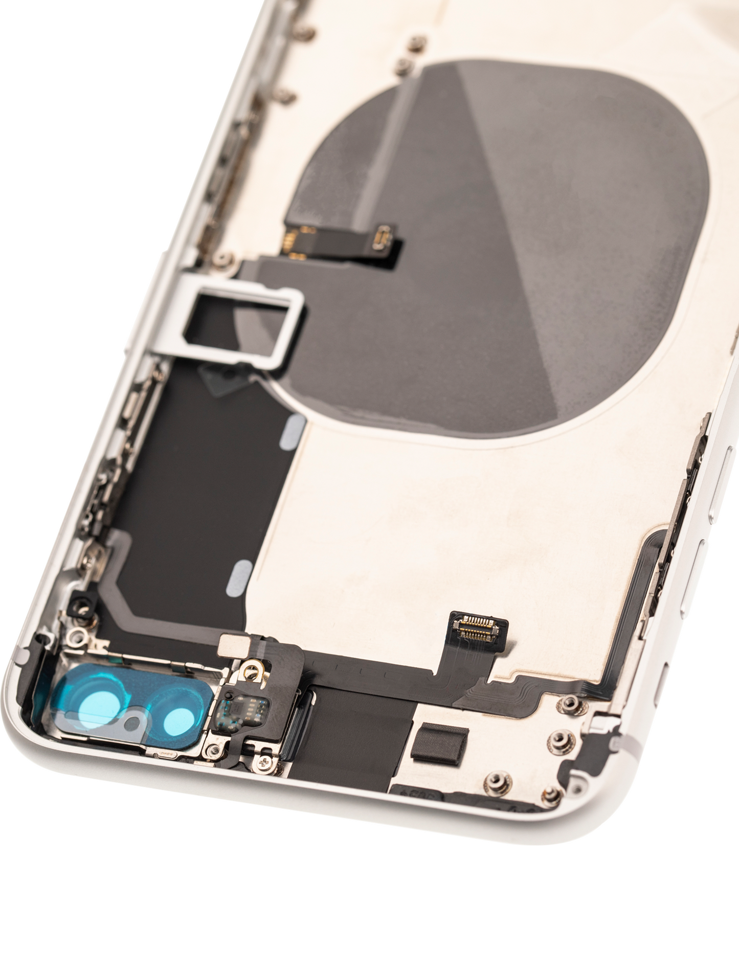 Back Housing W/ Small Components Pre-Installed For iPhone 8 Plus (Used OEM Pull: Grade C) (Silver)