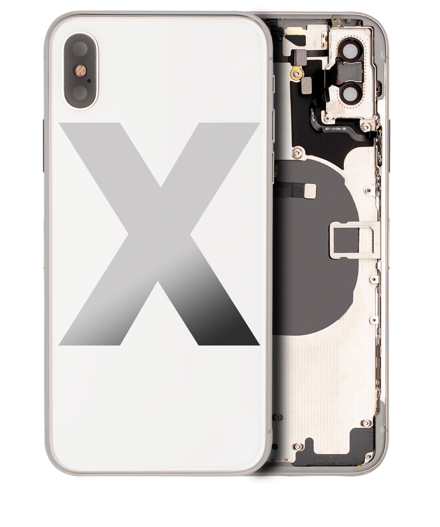 Back Housing W/ Small Components Pre-Installed For iPhone X (Used OEM Pull: Grade A) (Silver)