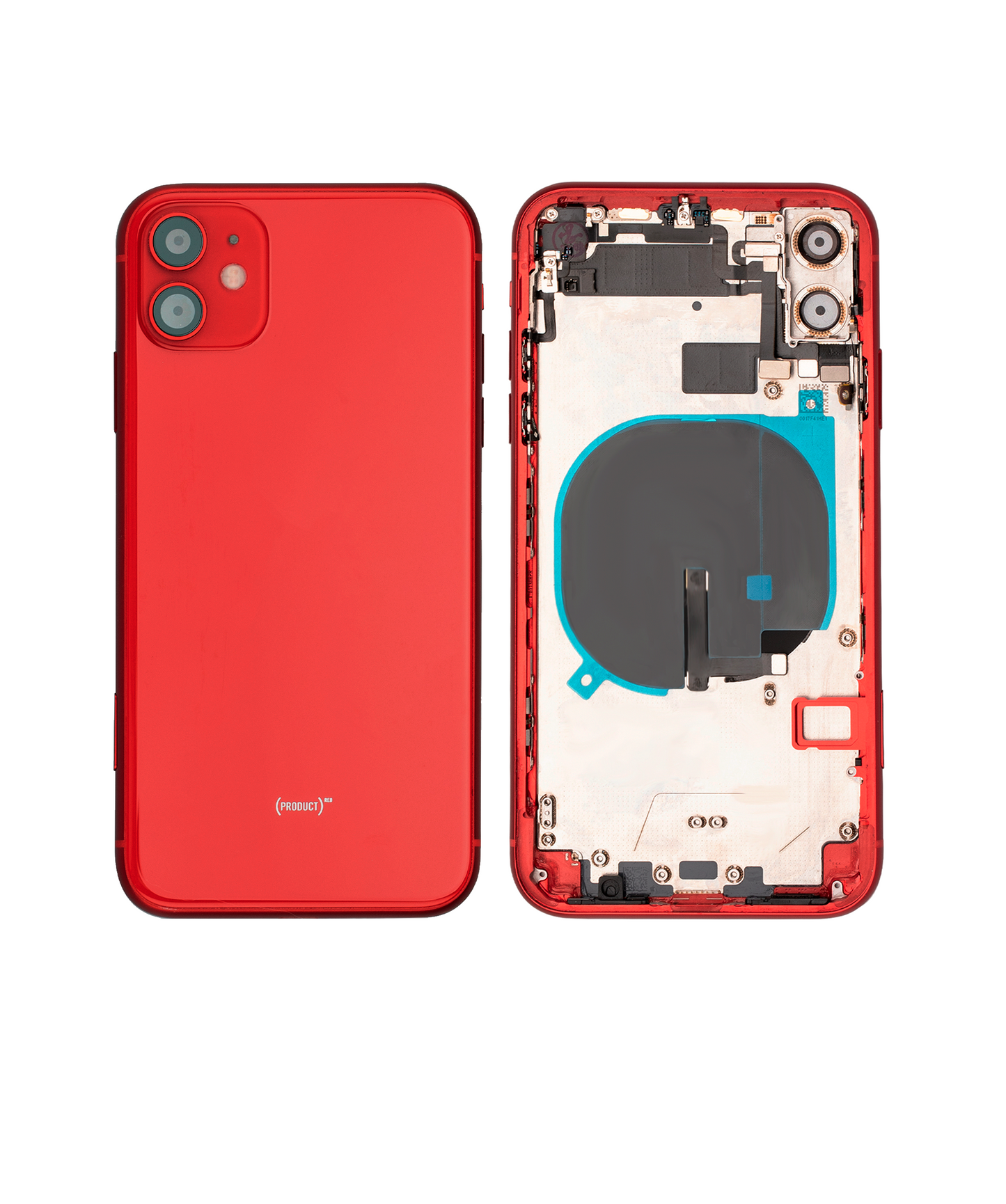 Back Housing W/ Small Components Pre-Installed For iPhone 11 (Used OEM Pull: Grade C) (Red)