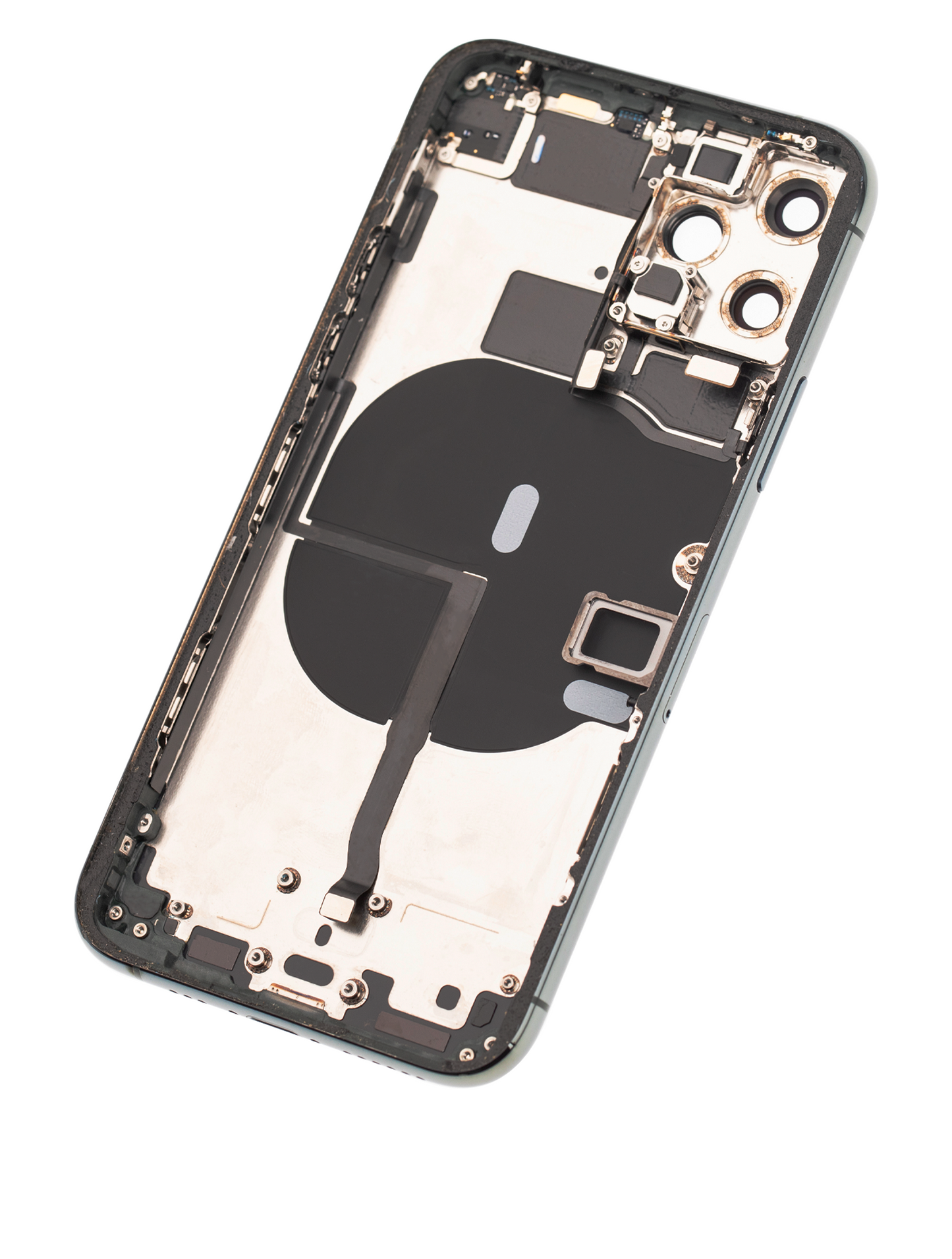 Back Housing W/ Small Components Pre-Installed For iPhone 11 Pro (Used OEM Pull: Grade A) (Matte Midnight Green)