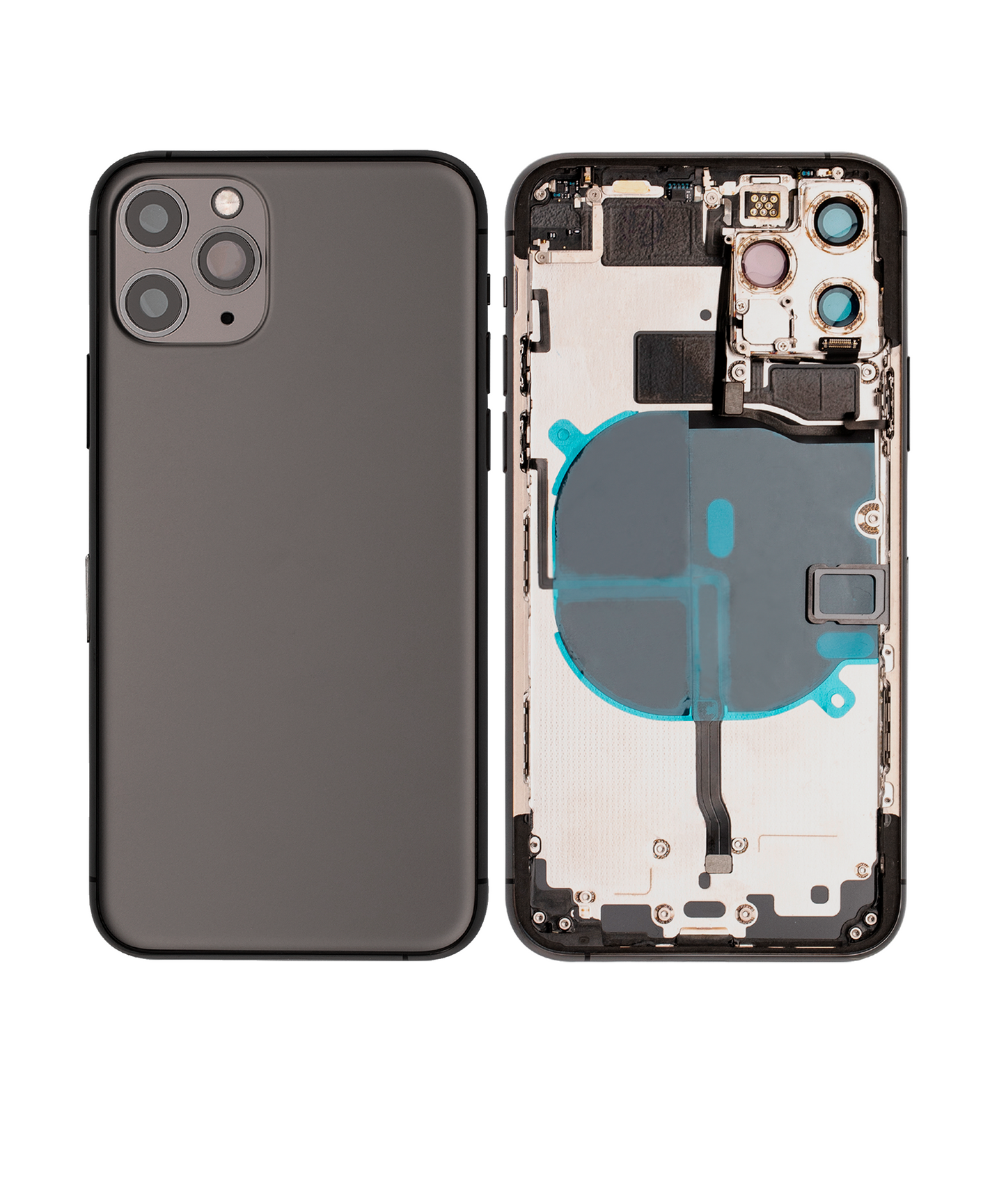 Back Housing W/ Small Components Pre-Installed For iPhone 11 Pro (Used OEM Pull: Grade C) (Matte Space Gray)