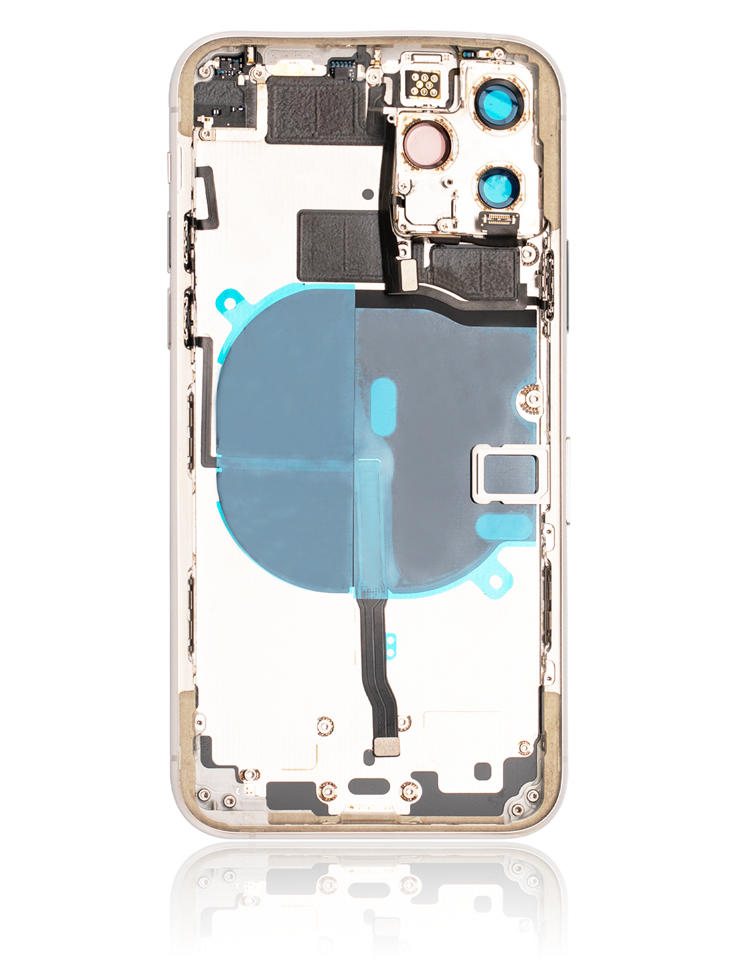 Back Housing W/ Small Components Pre-Installed For iPhone 11 Pro (Used OEM Pull: Grade C) (Matte Silver)