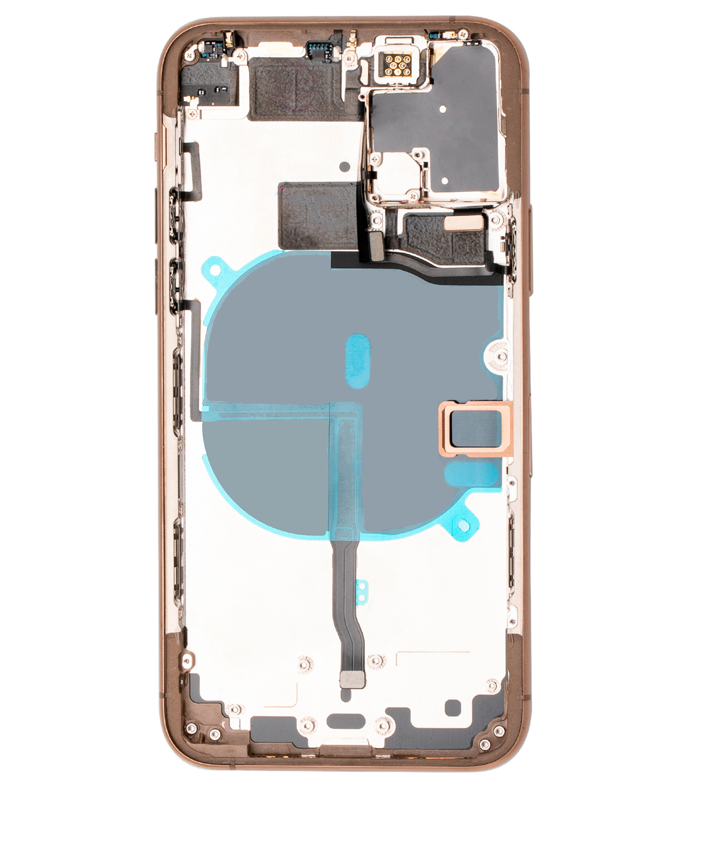 Back Housing W/ Small Components Pre-Installed For iPhone 11 Pro (Used OEM Pull: Grade C) (Matte Gold)