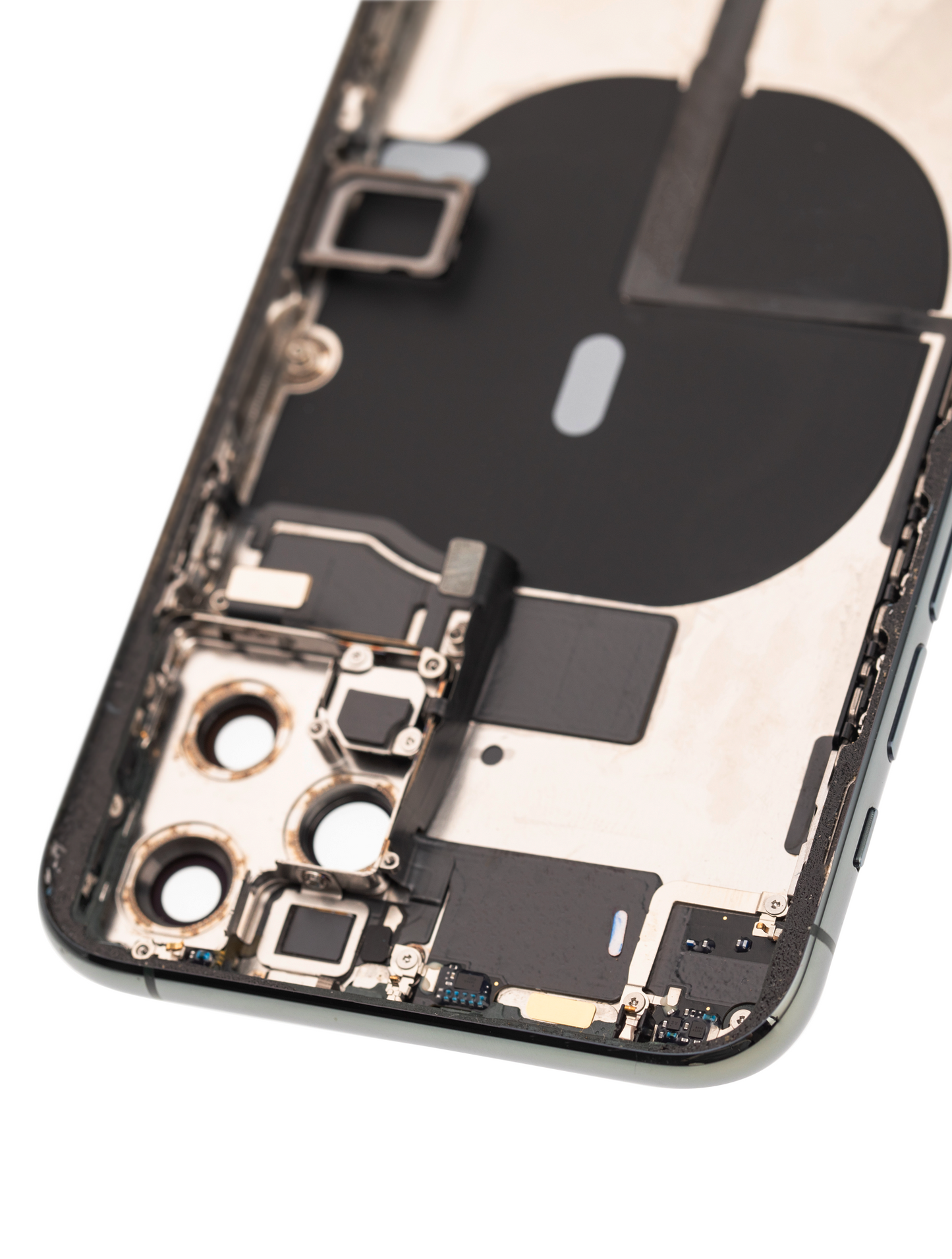 Back Housing W/ Small Components Pre-Installed For iPhone 11 Pro (Used OEM Pull: Grade C) (Matte Midnight Green)