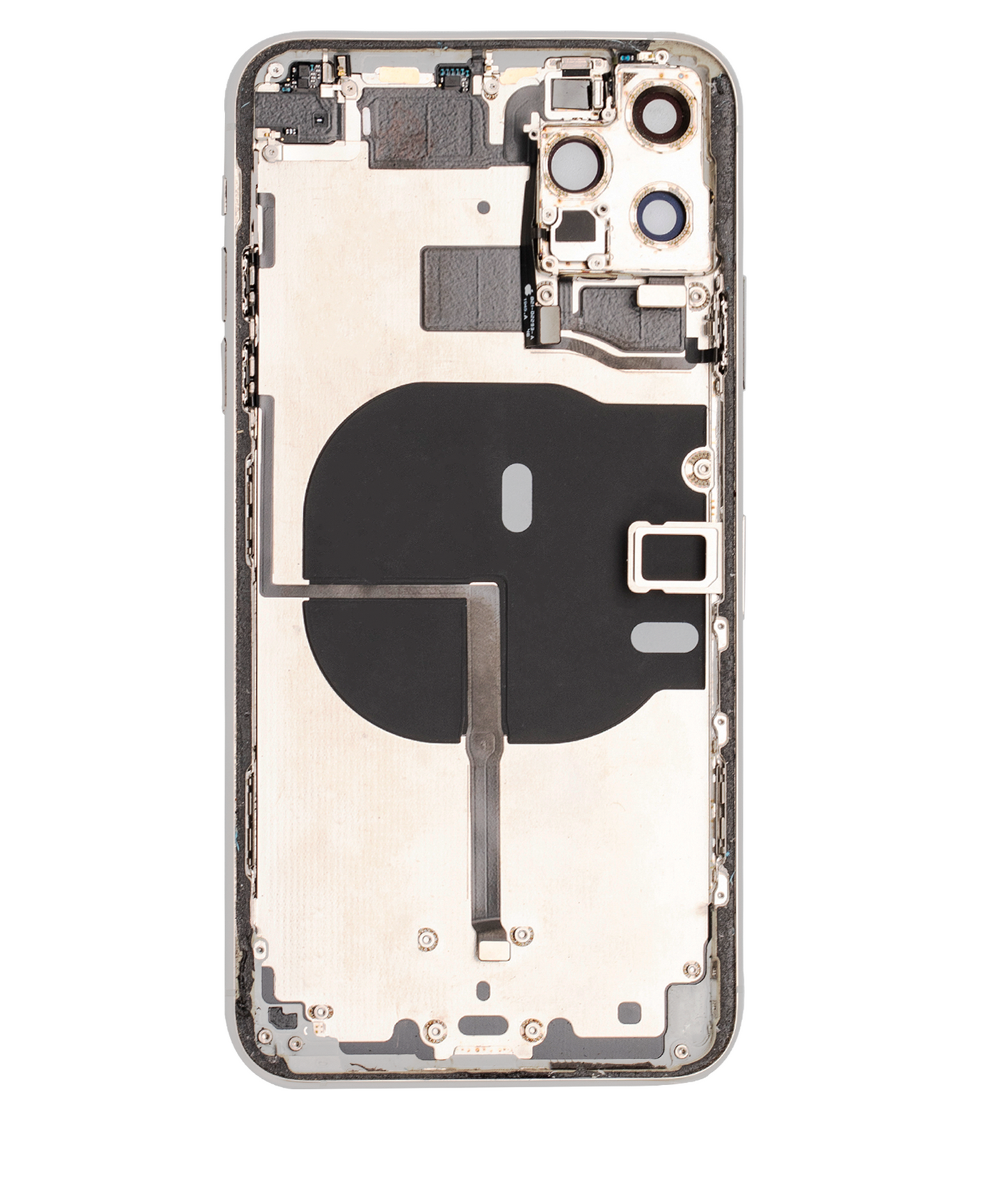 Back Housing W/ Small Components Pre-Installed For iPhone 11 Pro Max (Used OEM Pull: Grade B) (Silver)
