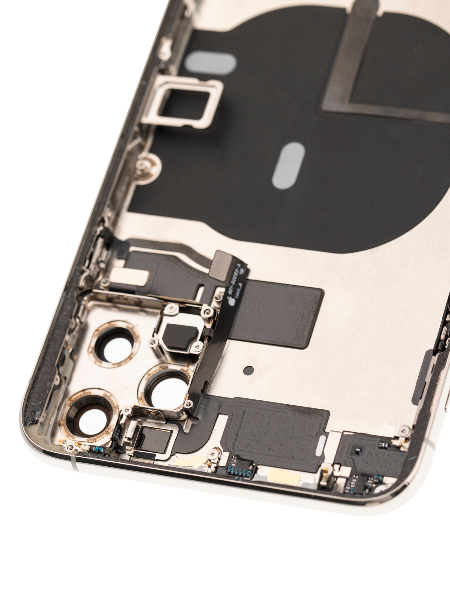 Back Housing W/ Small Components Pre-Installed For iPhone 11 Pro Max (Used OEM Pull: Grade B) (Silver)