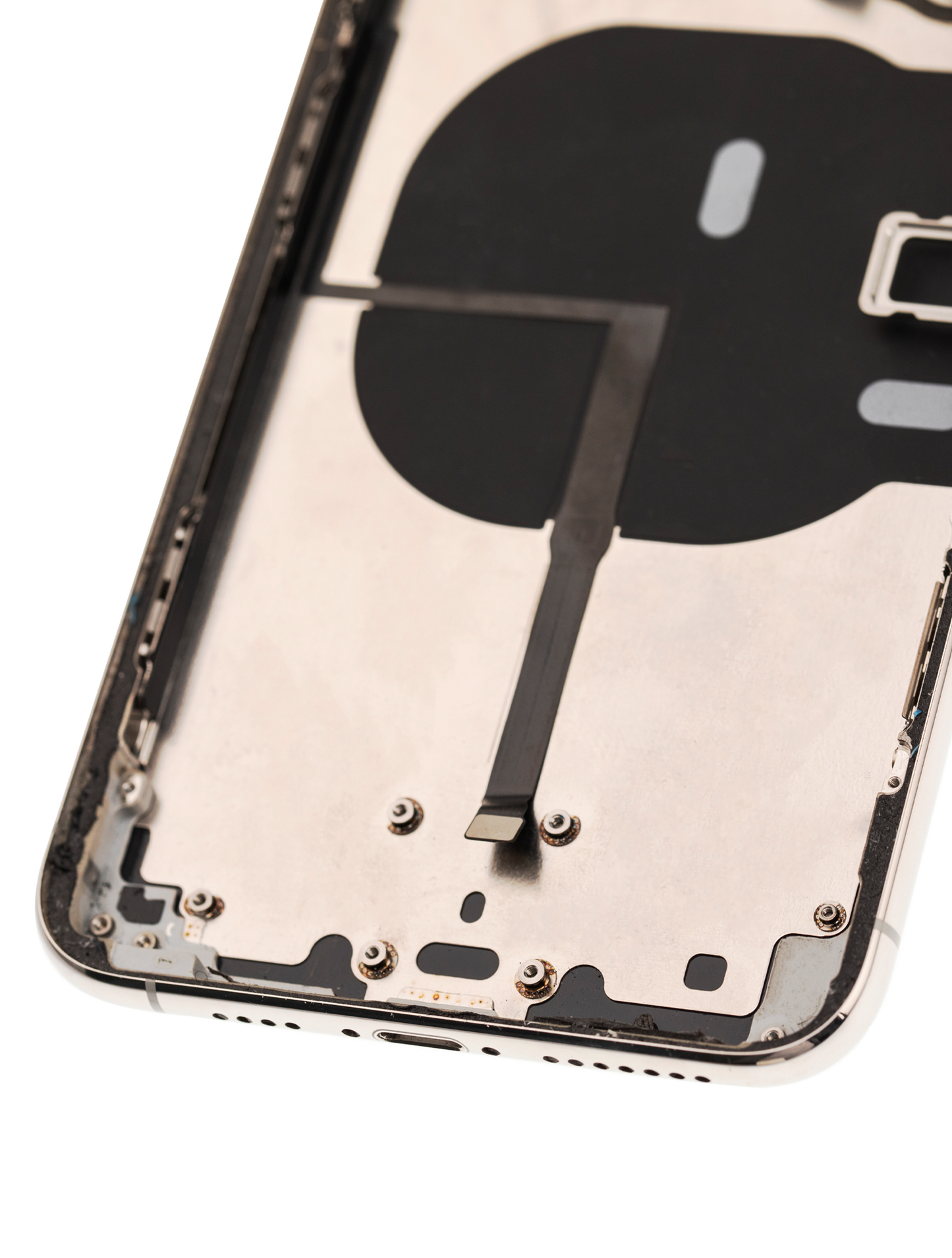 Back Housing W/ Small Components Pre-Installed For iPhone 11 Pro Max (Used OEM Pull: Grade B) (Silver)