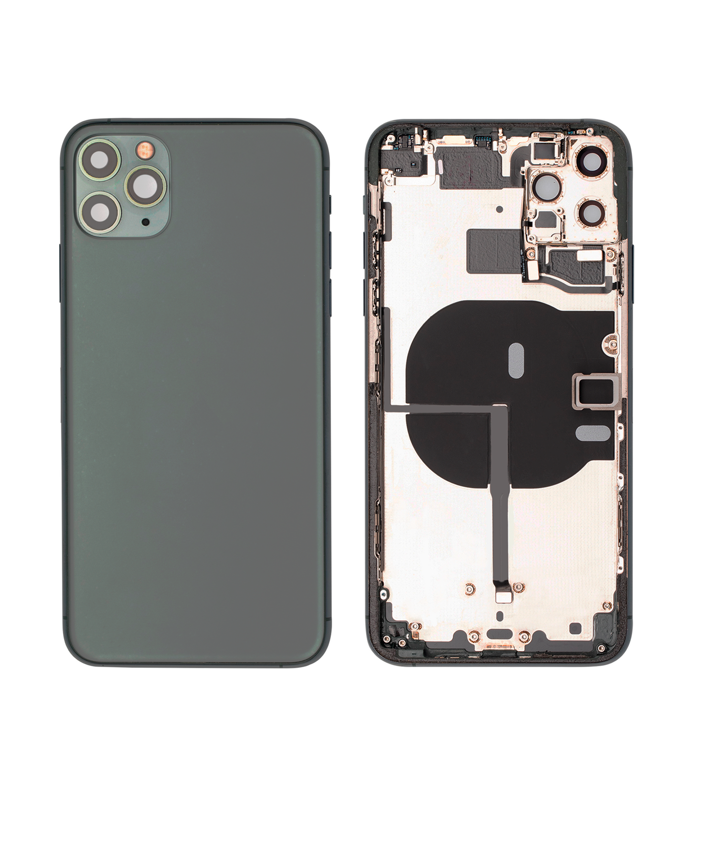 Back Housing W/ Small Parts For iPhone 11 Pro Max (Used OEM Pull: Grade B) (Midnight Green)