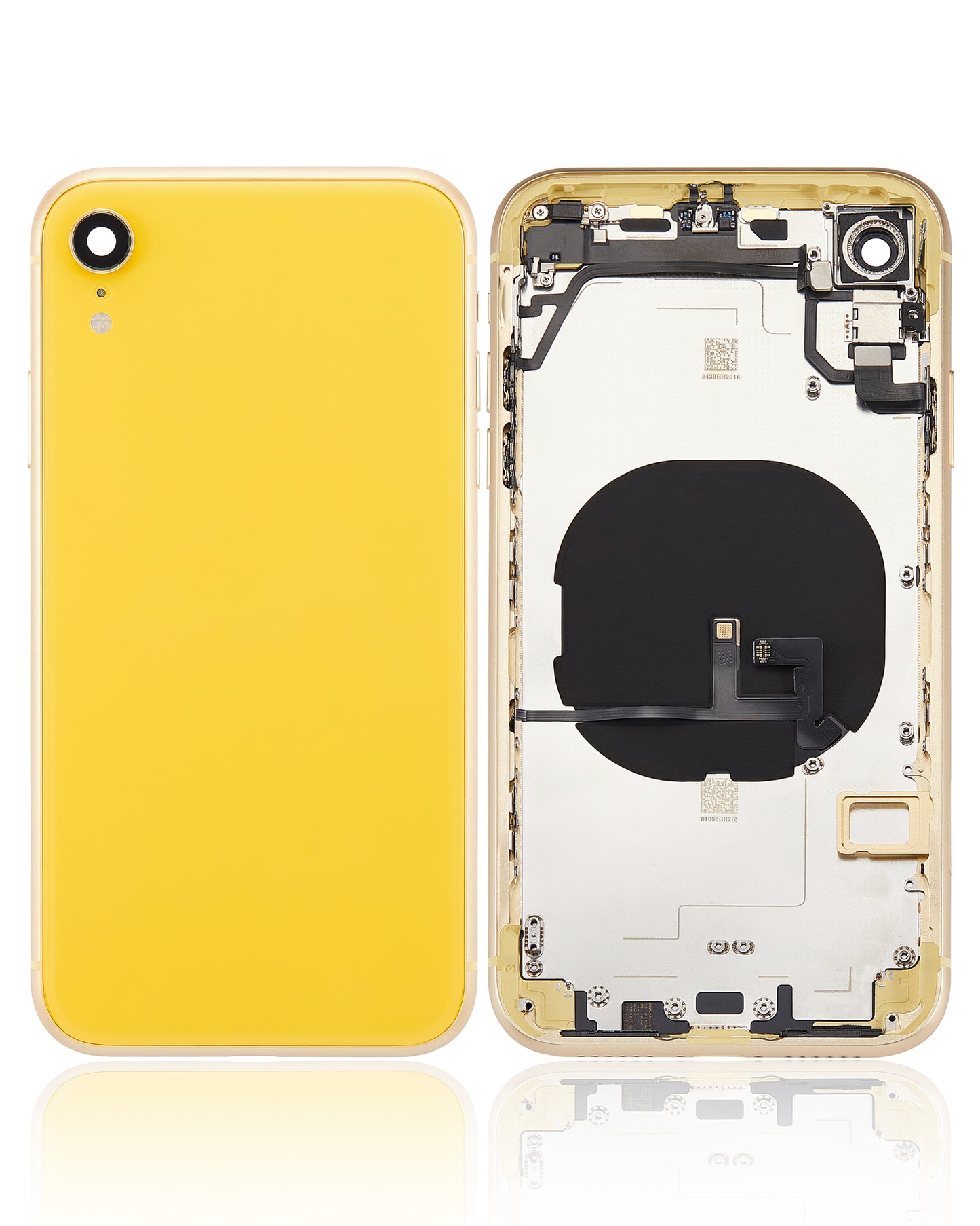 Back Housing W/ Small Components Pre-Installed For iPhone XR (No Logo) (Aftermarket Plus) (Yellow)