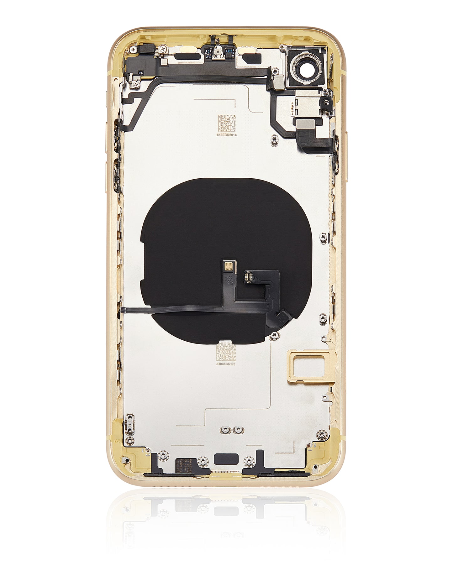 Back Housing W/ Small Components Pre-Installed For iPhone XR (No Logo) (Aftermarket Plus) (Yellow)