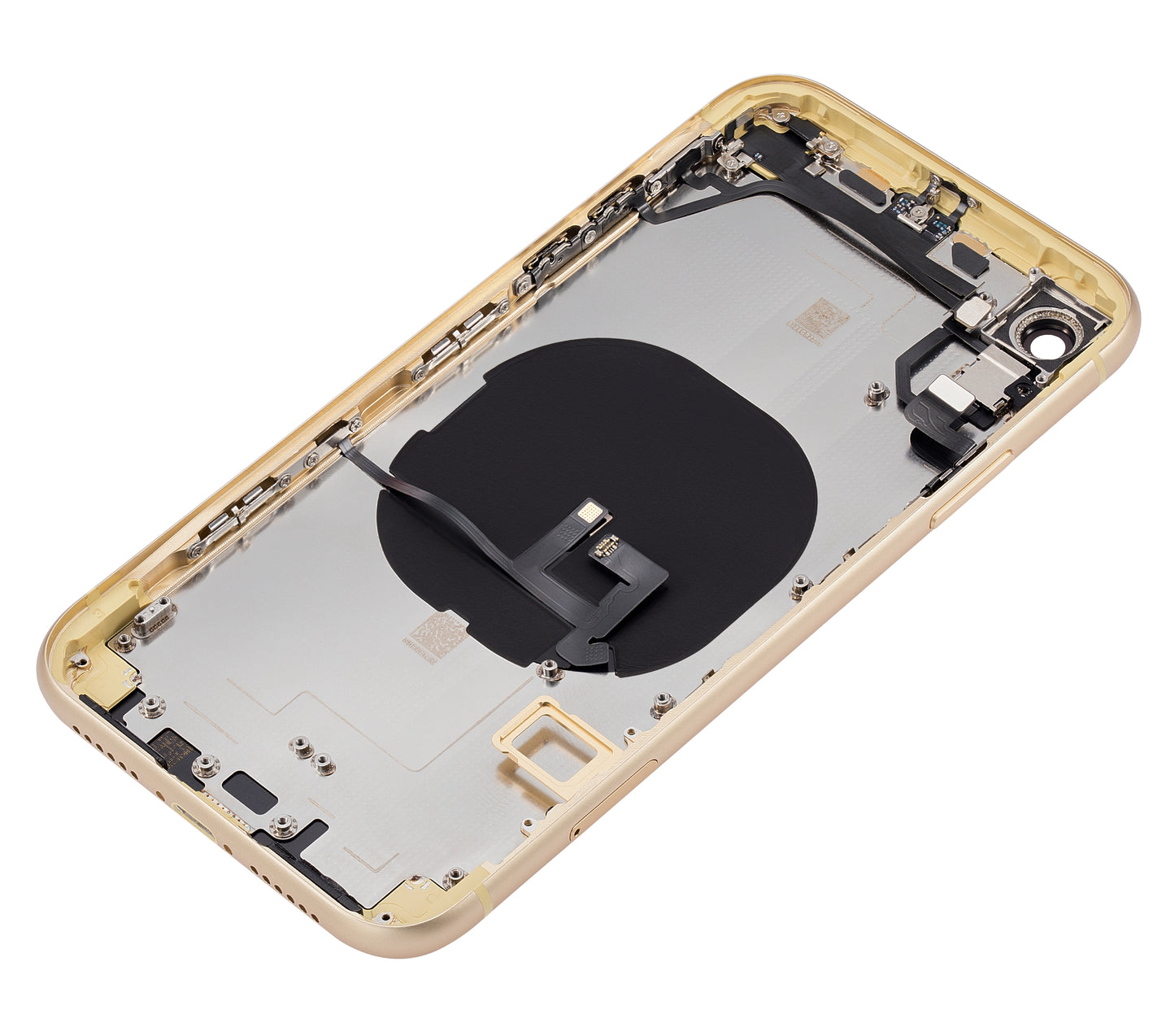 Back Housing W/ Small Components Pre-Installed For iPhone XR (No Logo) (Aftermarket Plus) (Yellow)