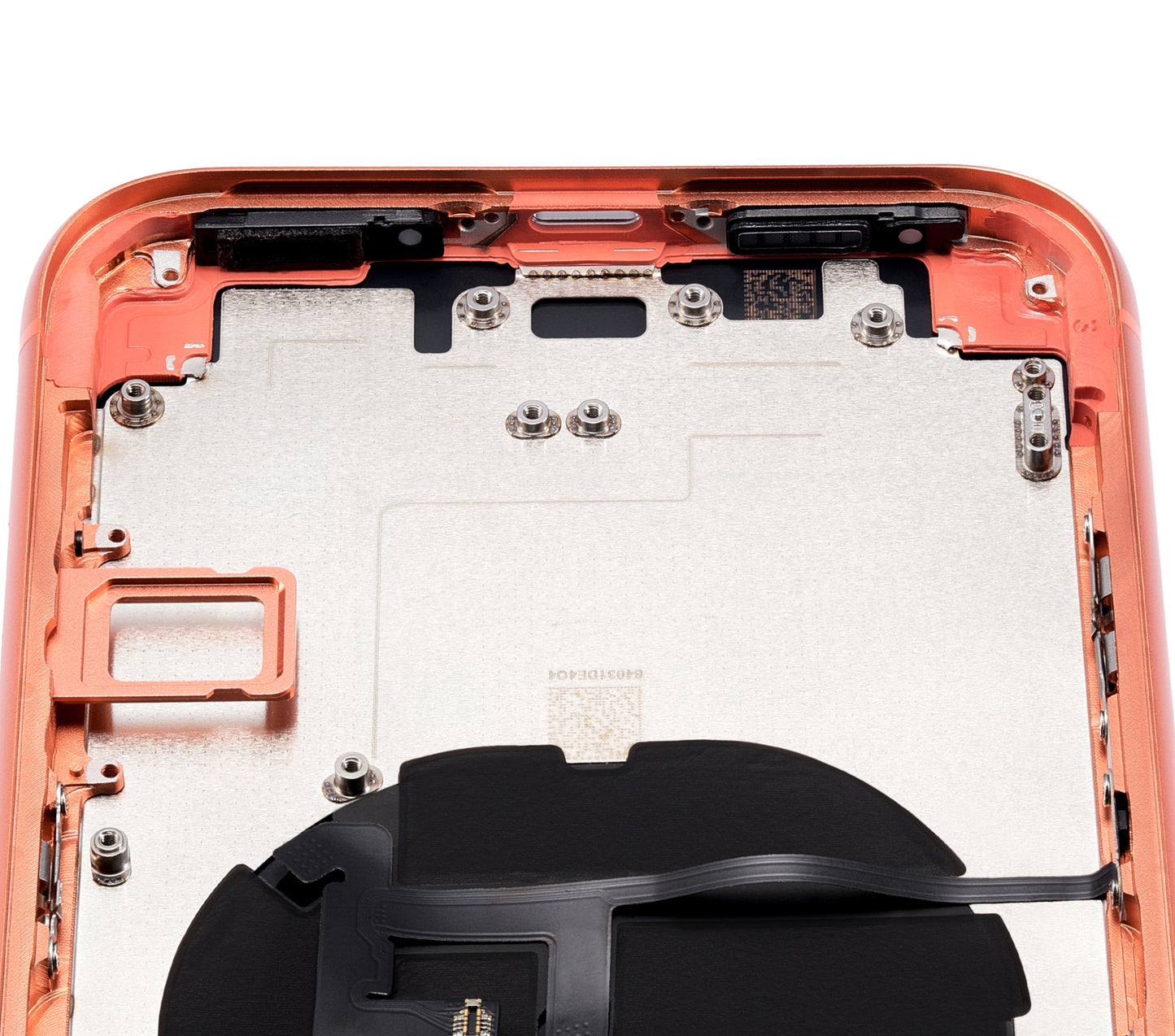 Back Housing W/ Small Components Pre-Installed For iPhone XR (No Logo) (Aftermarket Plus) (Coral)