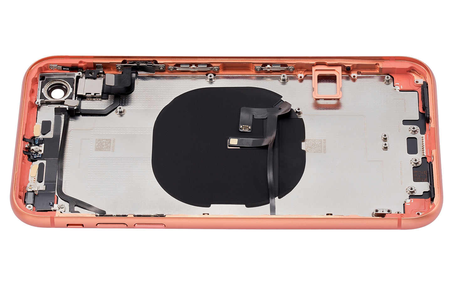 Back Housing W/ Small Components Pre-Installed For iPhone XR (No Logo) (Aftermarket Plus) (Coral)
