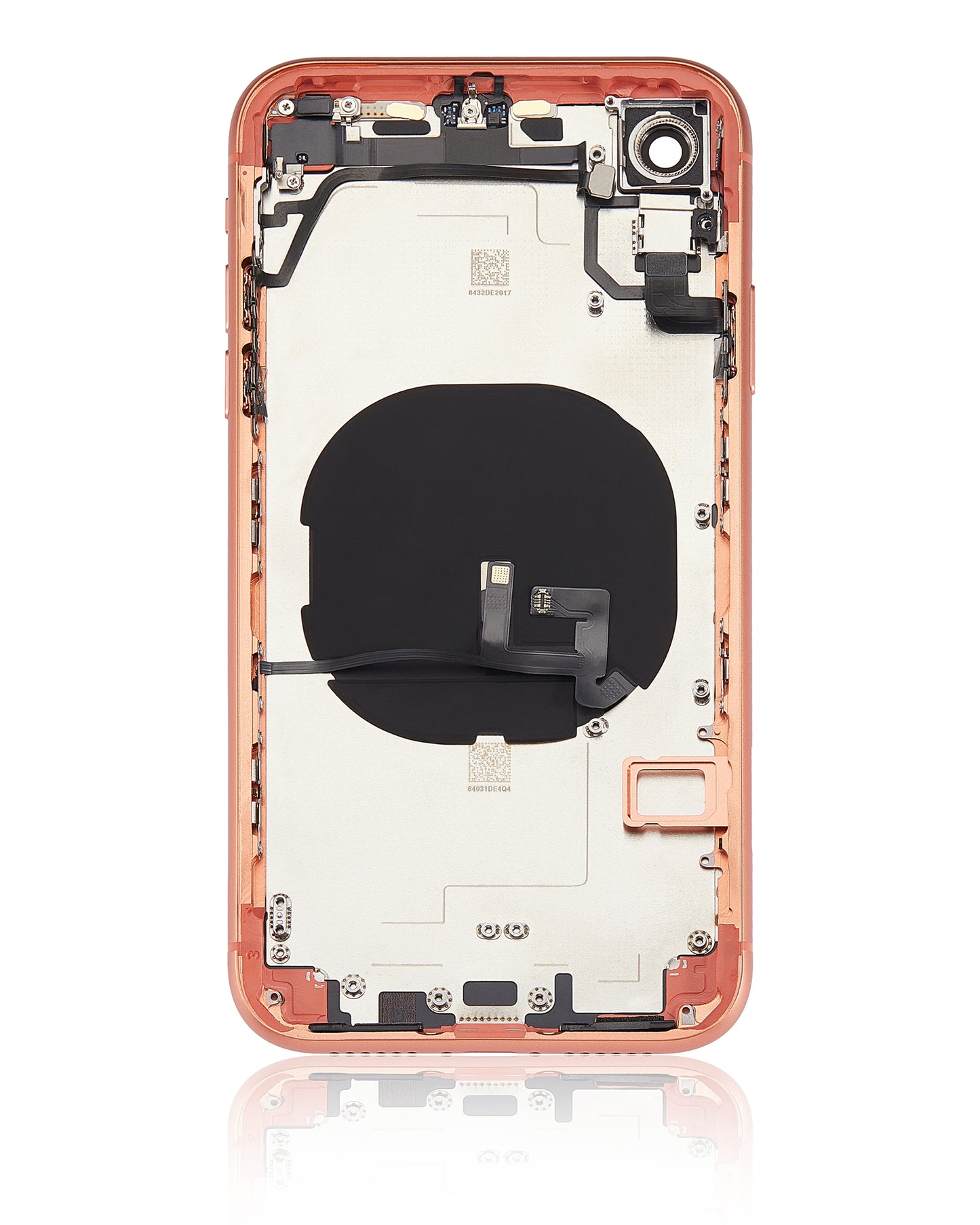 Back Housing W/ Small Components Pre-Installed For iPhone XR (No Logo) (Aftermarket Plus) (Coral)