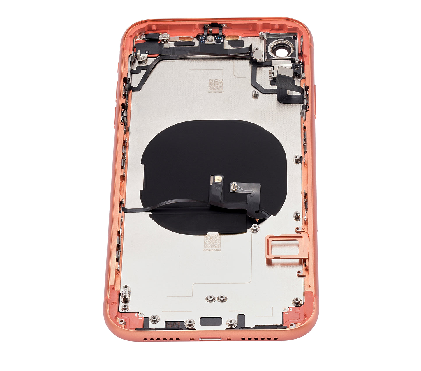 Back Housing W/ Small Components Pre-Installed For iPhone XR (No Logo) (Aftermarket Plus) (Coral)
