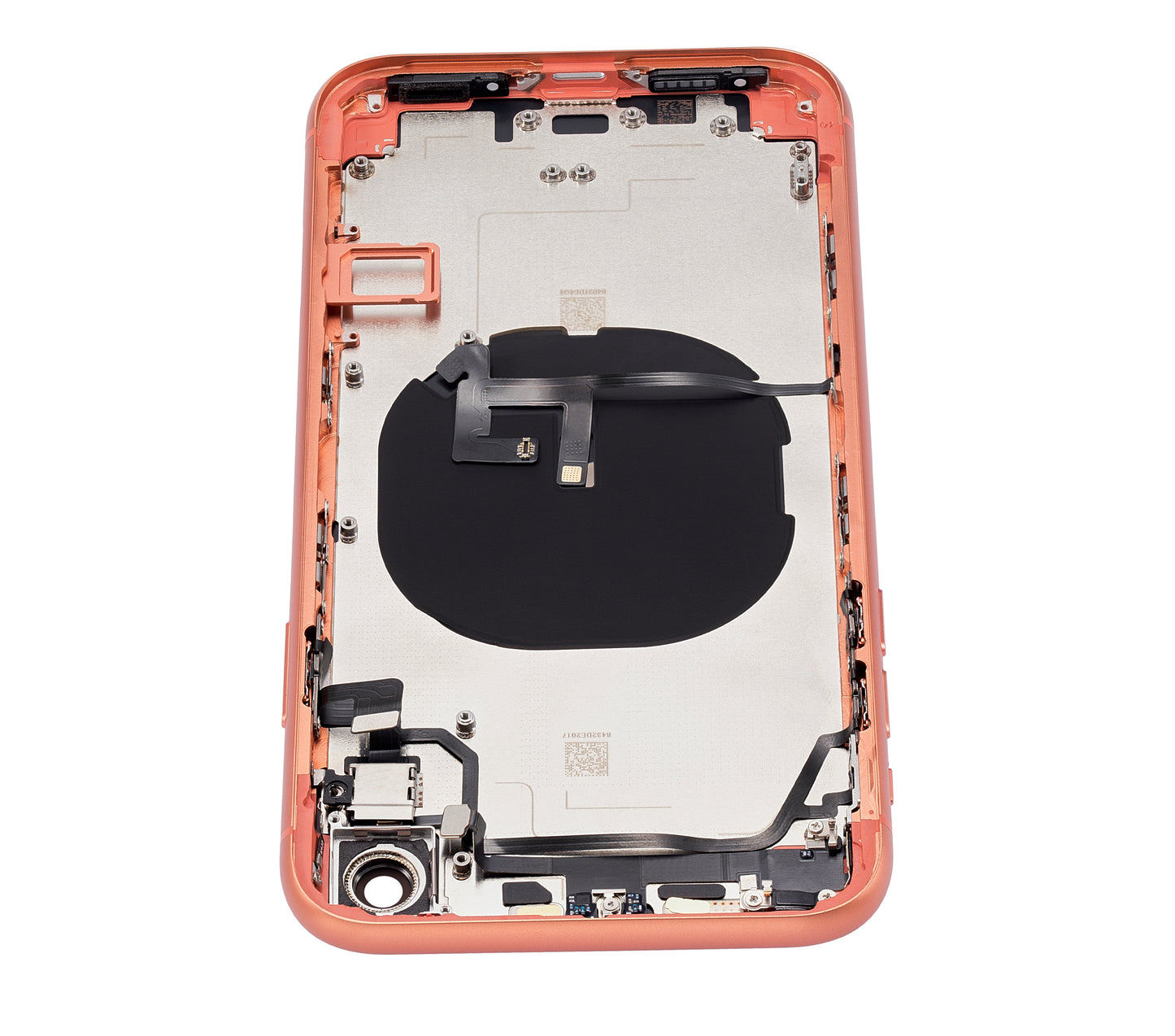 Back Housing W/ Small Components Pre-Installed For iPhone XR (No Logo) (Aftermarket Plus) (Coral)
