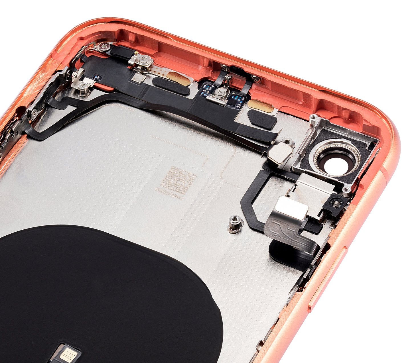 Back Housing W/ Small Components Pre-Installed For iPhone XR (No Logo) (Aftermarket Plus) (Coral)