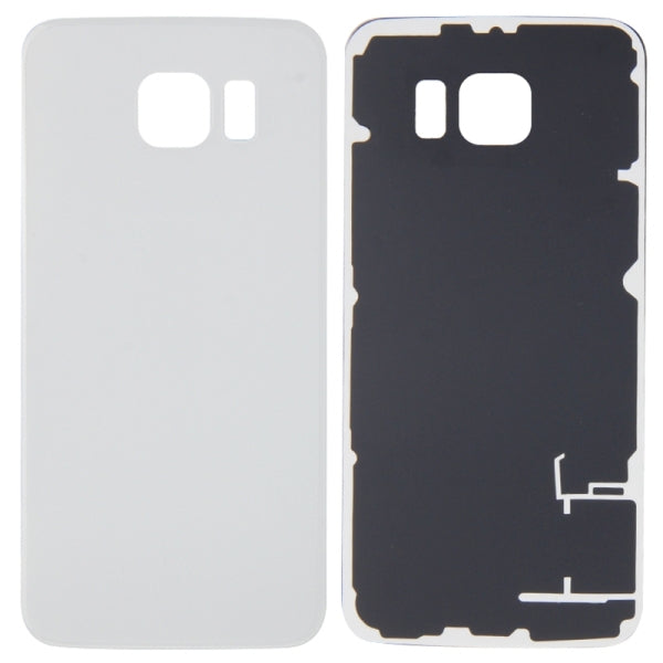 Back Cover Glass For Samsung Galaxy S6 (No Logo) (Aftermarket Plus) (White)
