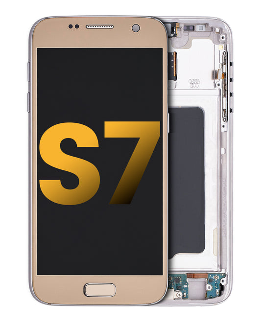 OLED Assembly With Frame For Samsung Galaxy S7 (Refurbished) (All US Models) (Gold Platinum)