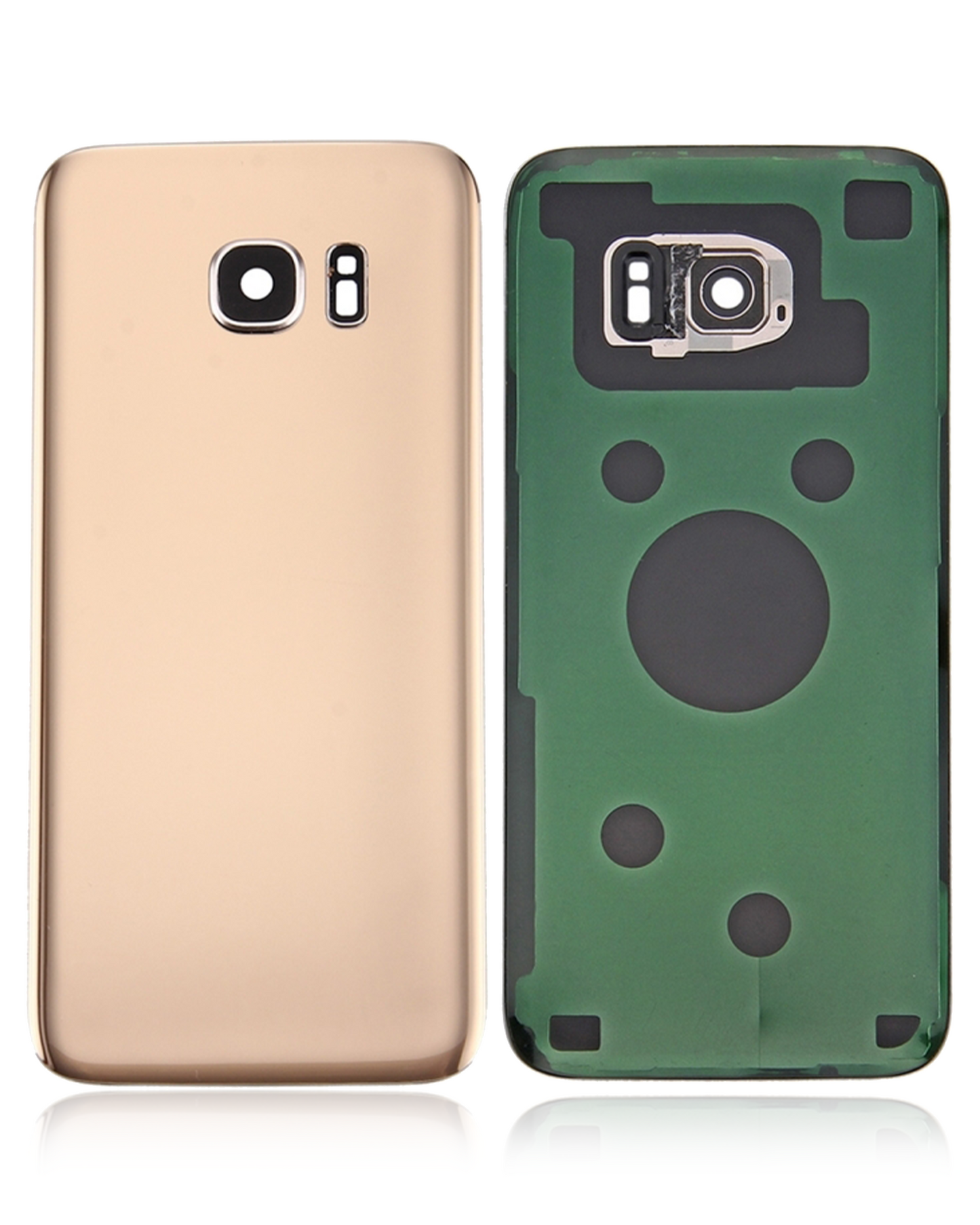 Back Cover Glass With Camera Lens For Samsung Galaxy S7 Edge (Service Pack) (Gold)