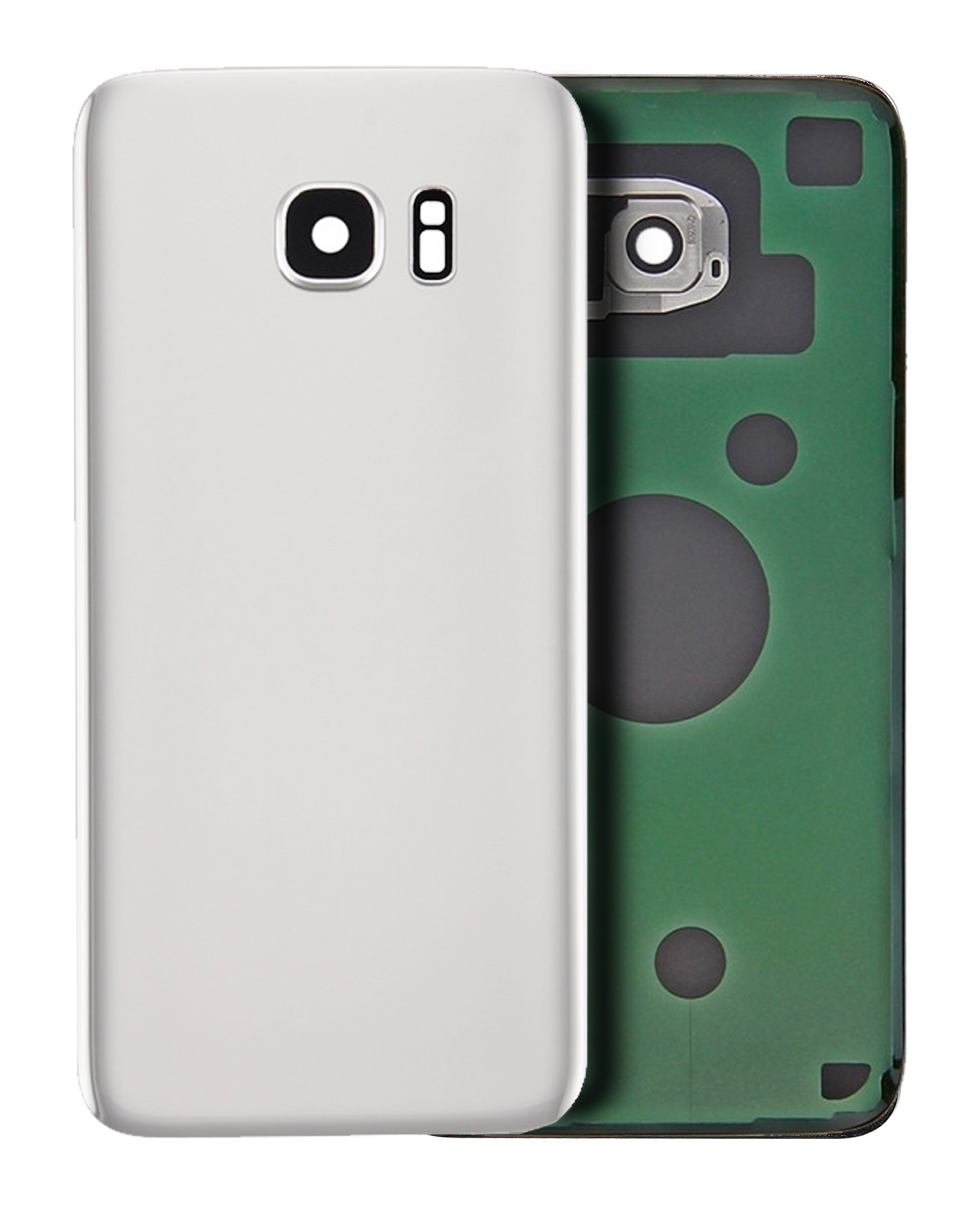 Back Cover Glass With Camera Lens For Samsung Galaxy S7 (No Logo) (Aftermarket Plus) (White)