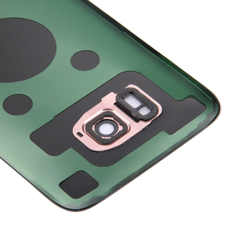 Back Cover Glass With Camera Lens For Samsung Galaxy S7 Edge (No Logo) (Aftermarket Plus) (Rose Pink)