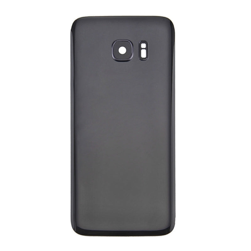Back Cover Glass With Camera Lens For Samsung Galaxy S7 Edge (No Logo) (Aftermarket Plus) (Black)