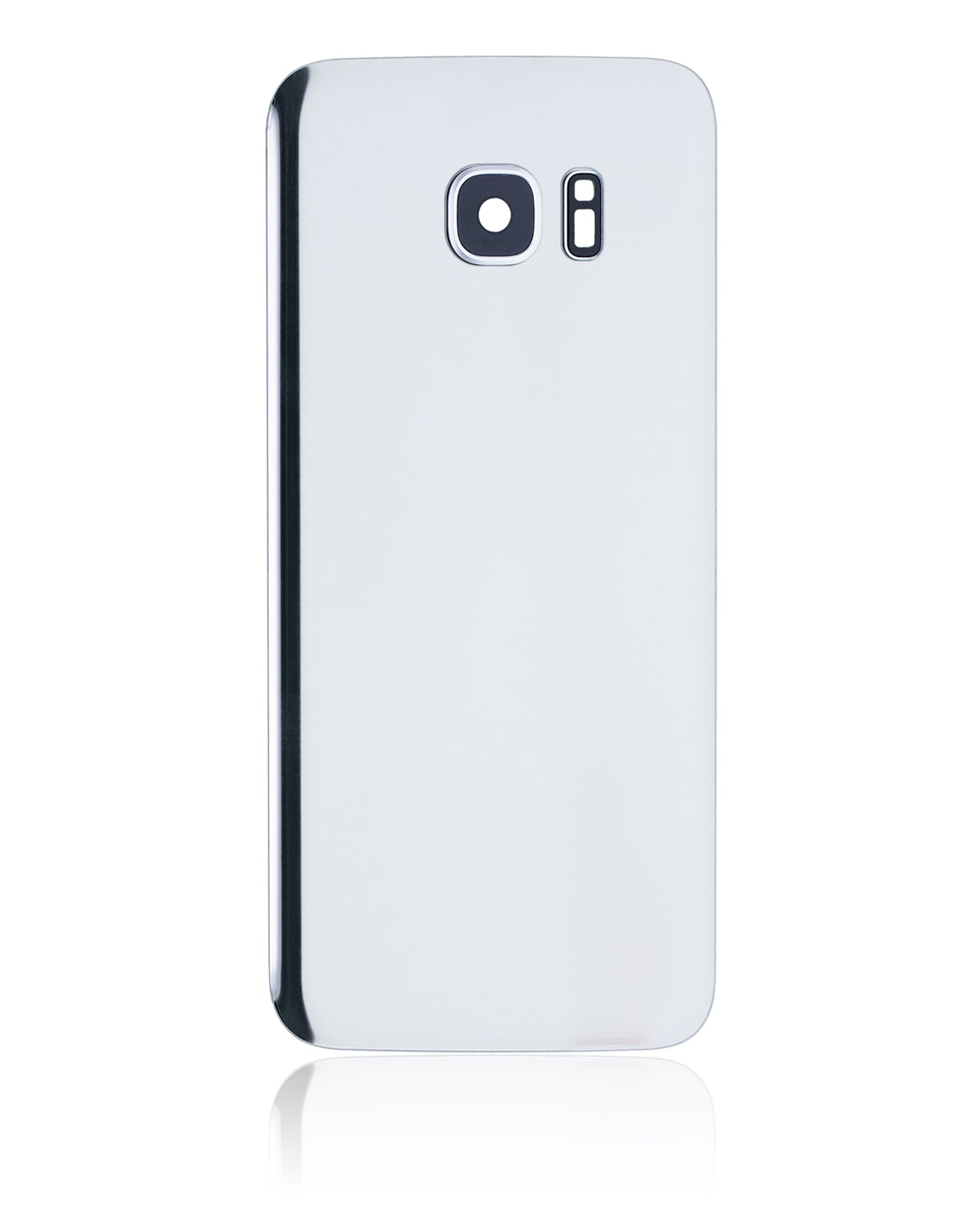Back Cover Glass With Camera Lens For Samsung Galaxy S7 Edge (No Logo) (Aftermarket Plus) (Silver)