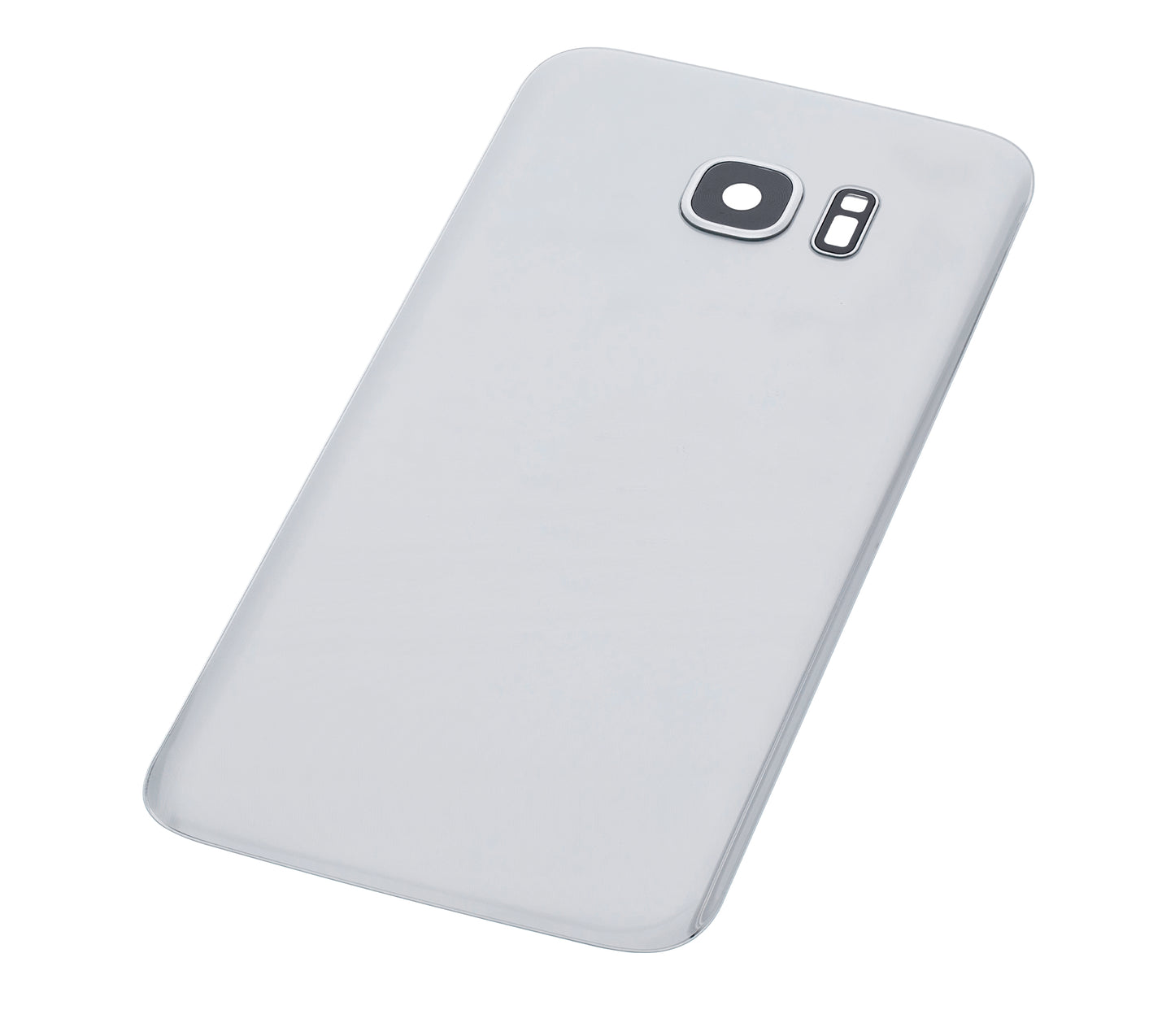 Back Cover Glass With Camera Lens For Samsung Galaxy S7 Edge (No Logo) (Aftermarket Plus) (Silver)