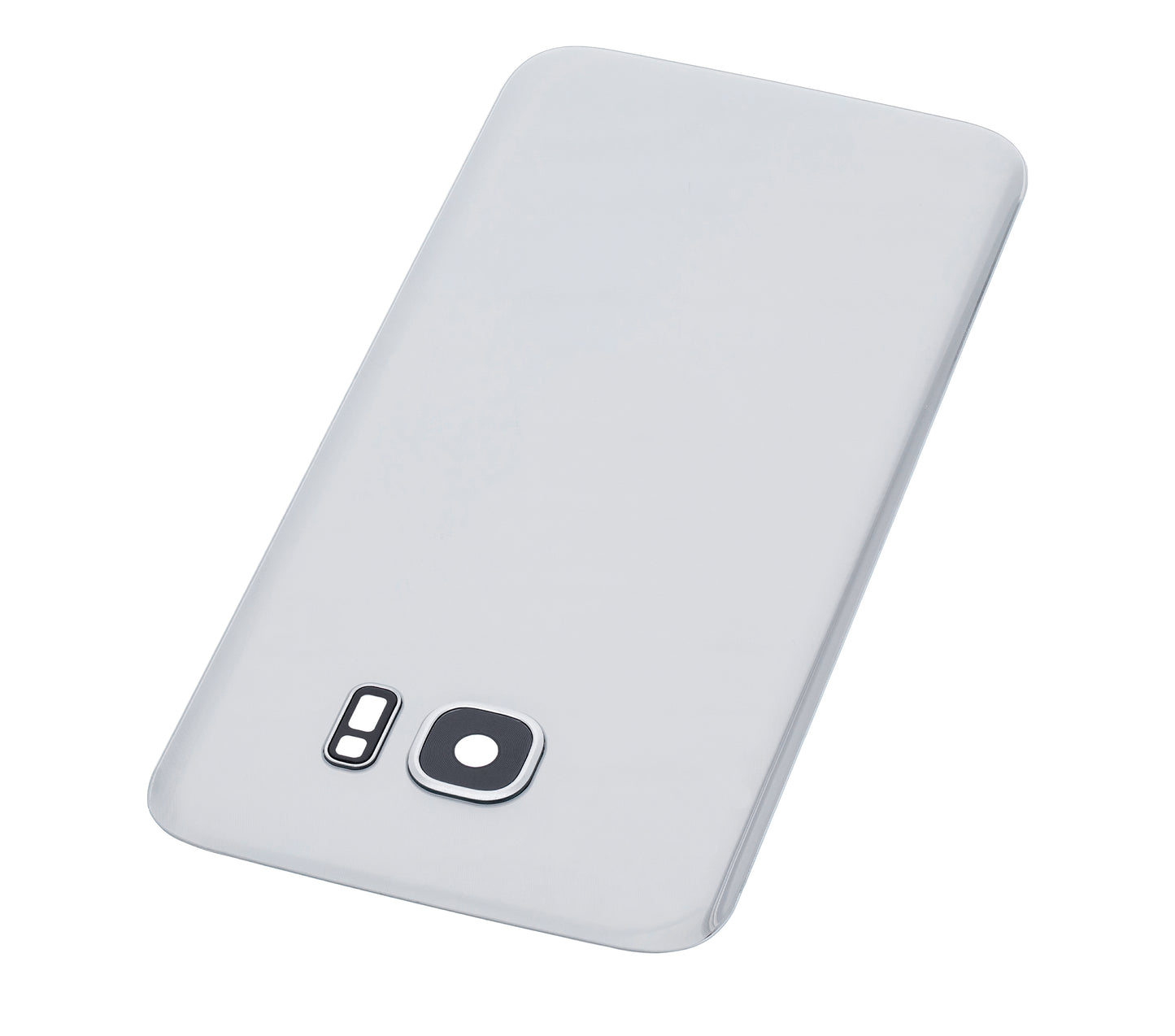 Back Cover Glass With Camera Lens For Samsung Galaxy S7 Edge (No Logo) (Aftermarket Plus) (Silver)
