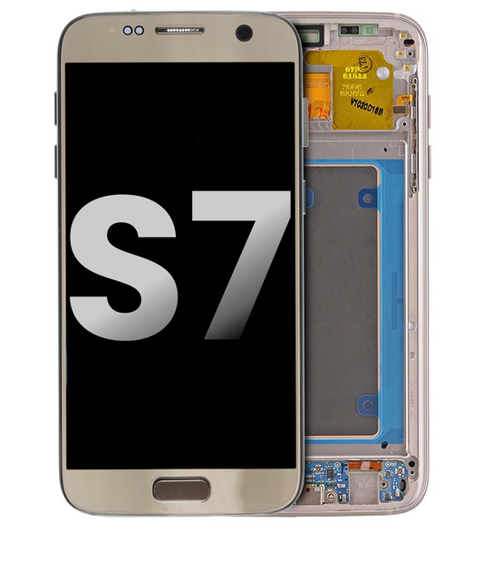 OLED Assembly With Frame For Samsung Galaxy S7 (Used OEM Pull: Grade A) (US Models Only) (Gold)