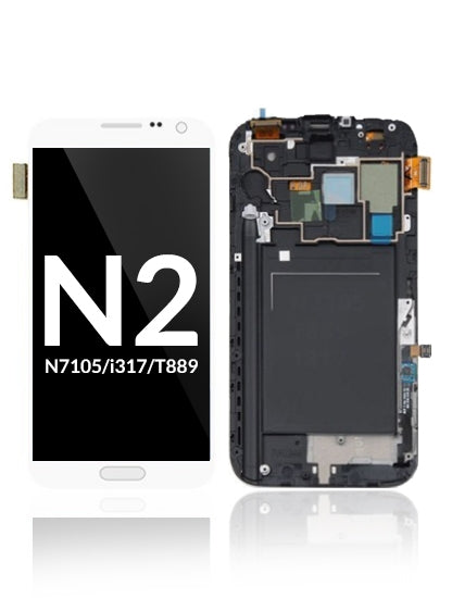 LCD Assembly With Frame For Samsung Galaxy Note 2 (AT&T & T-Mobile) (White)