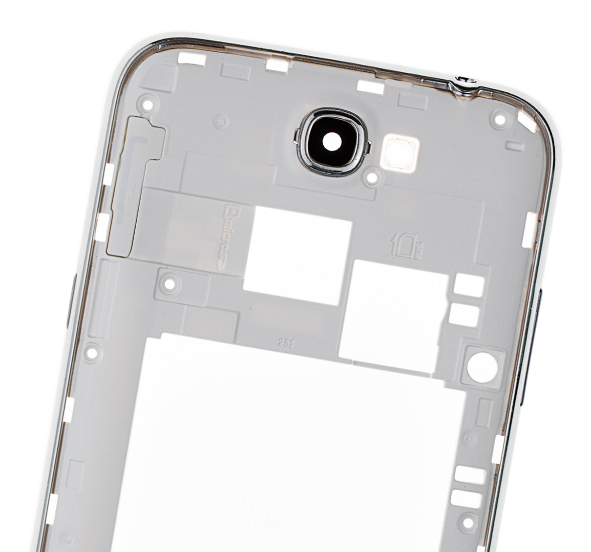 Mid-Frame Housing For Samsung Galaxy Note 2 (With Small Parts) (White)