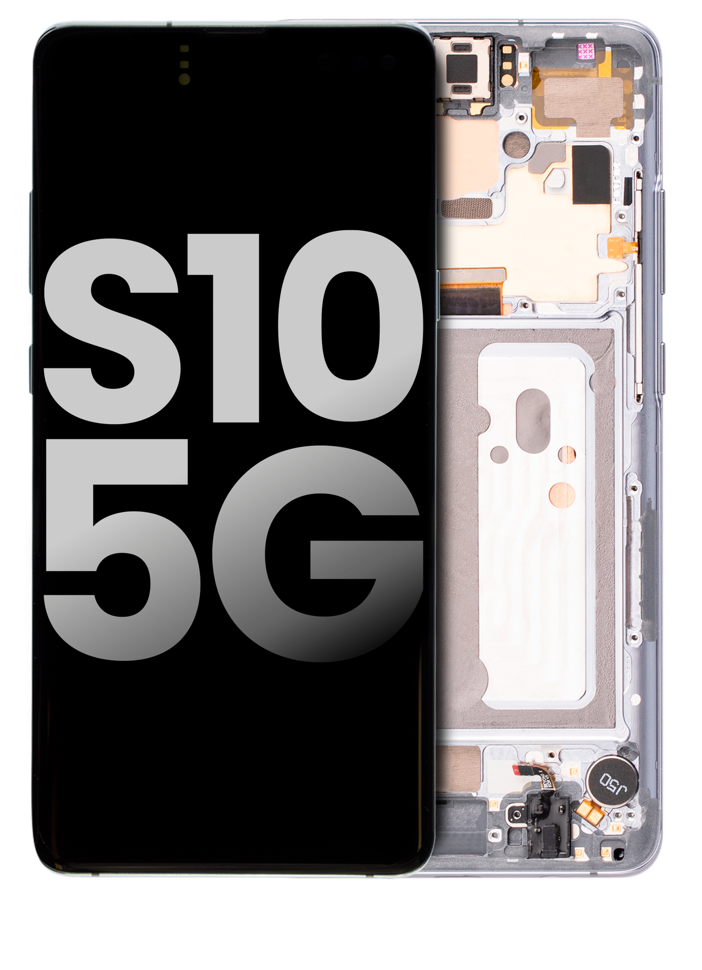 OLED Assembly With Frame For Samsung Galaxy S10 5G (Used OEM Pull: Grade A) (Majestic Black)