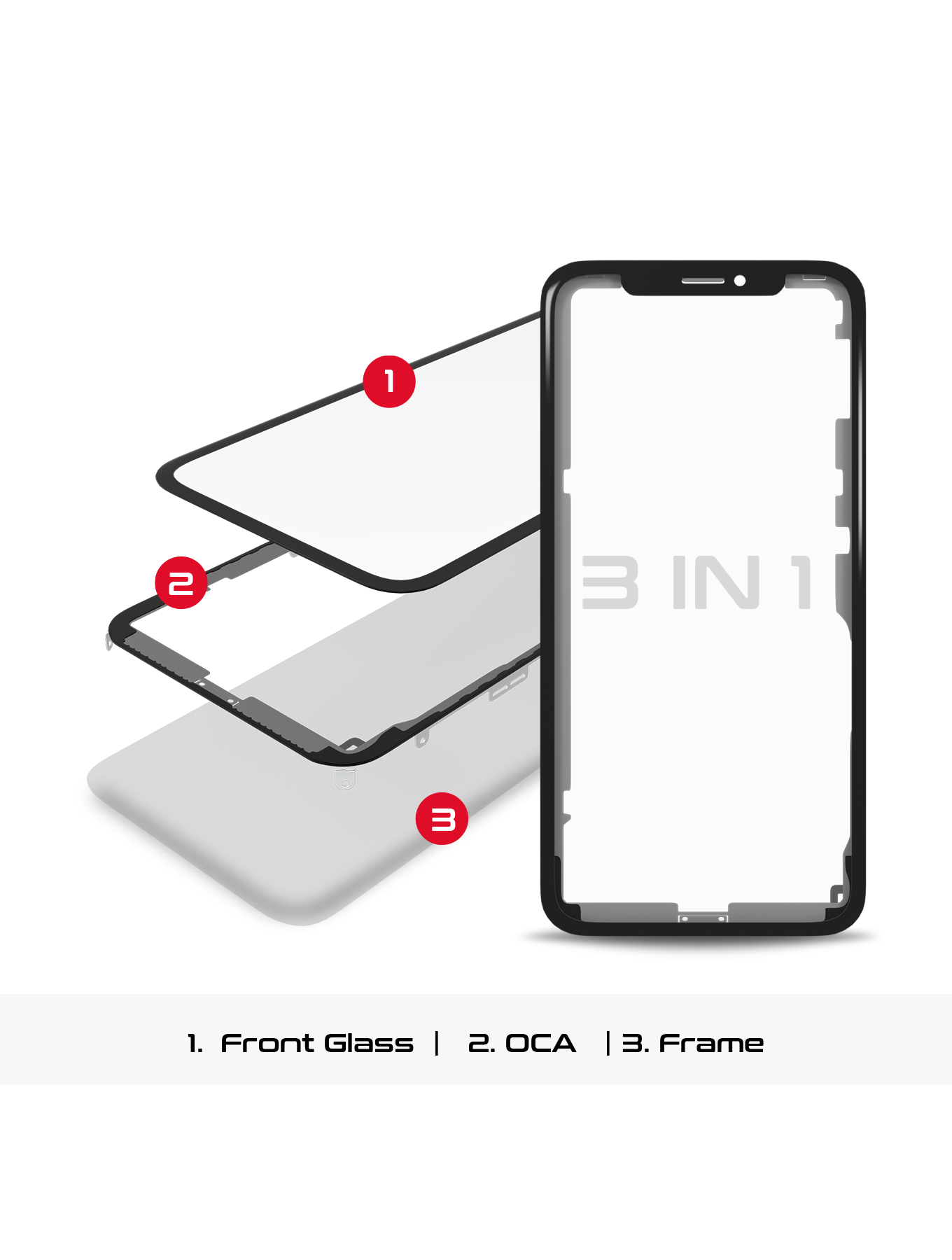 3 in 1 (Glass With OCA Pre-Installed + Frame) For iPhone 11 (OCA Master) (2 Pack)