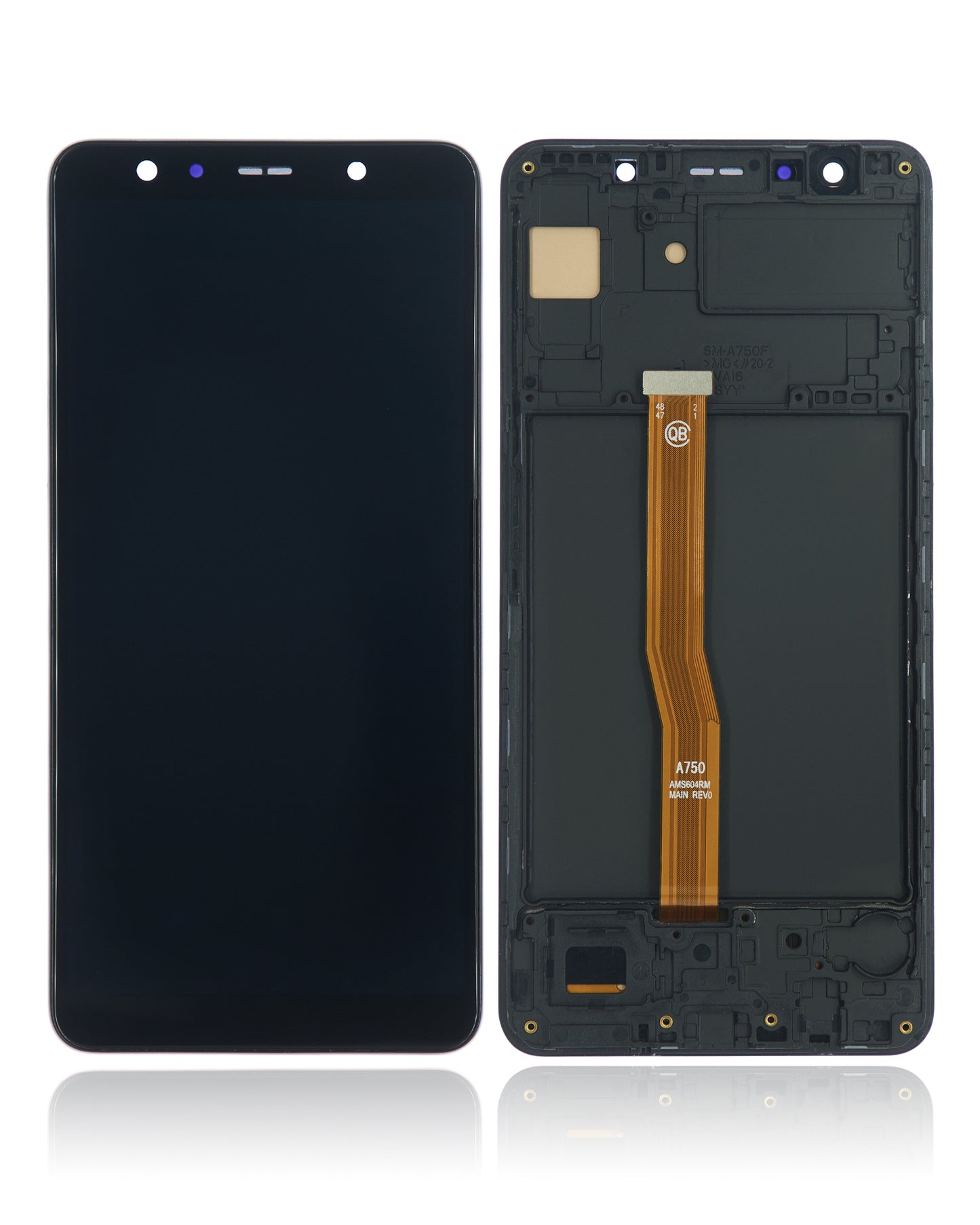 OLED Assembly With Frame For Samsung Galaxy A7 (A750 / 2018) (Aftermarket Plus) (Black)