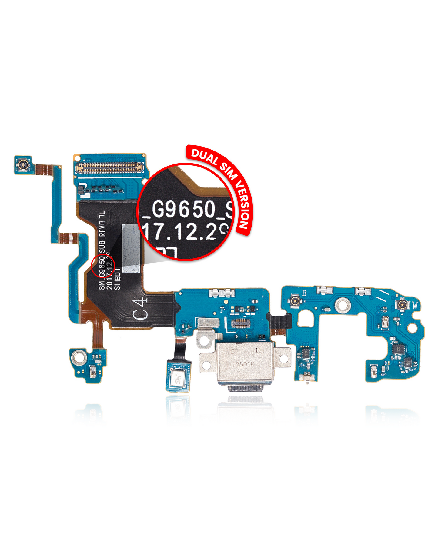 Charging Port With Flex Cable For Samsung Galaxy S9 Plus (G9650) (Dual Sim Version)