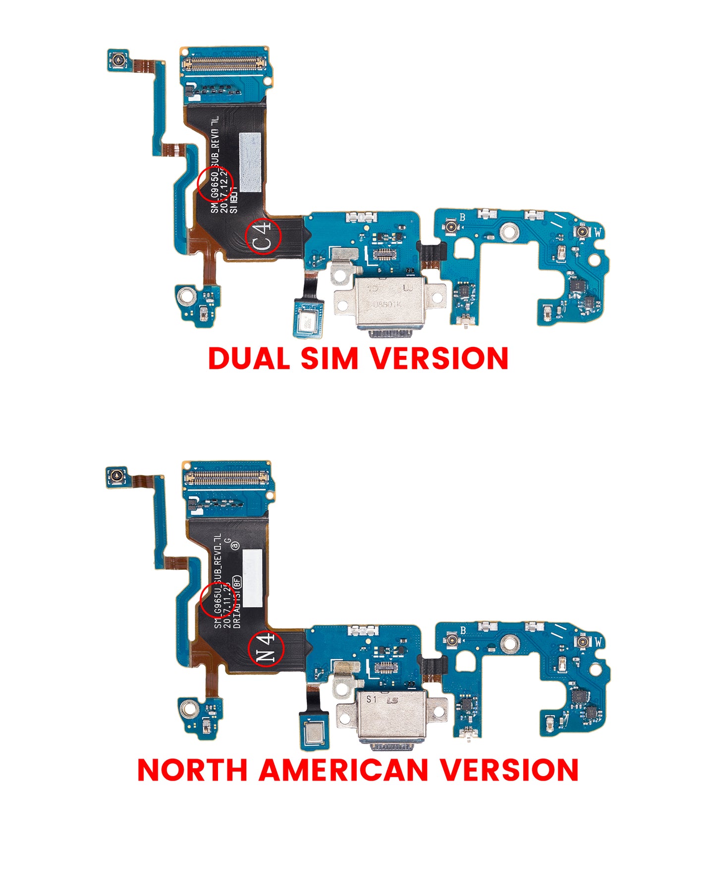 Charging Port With Flex Cable For Samsung Galaxy S9 Plus (G9650) (Dual Sim Version)