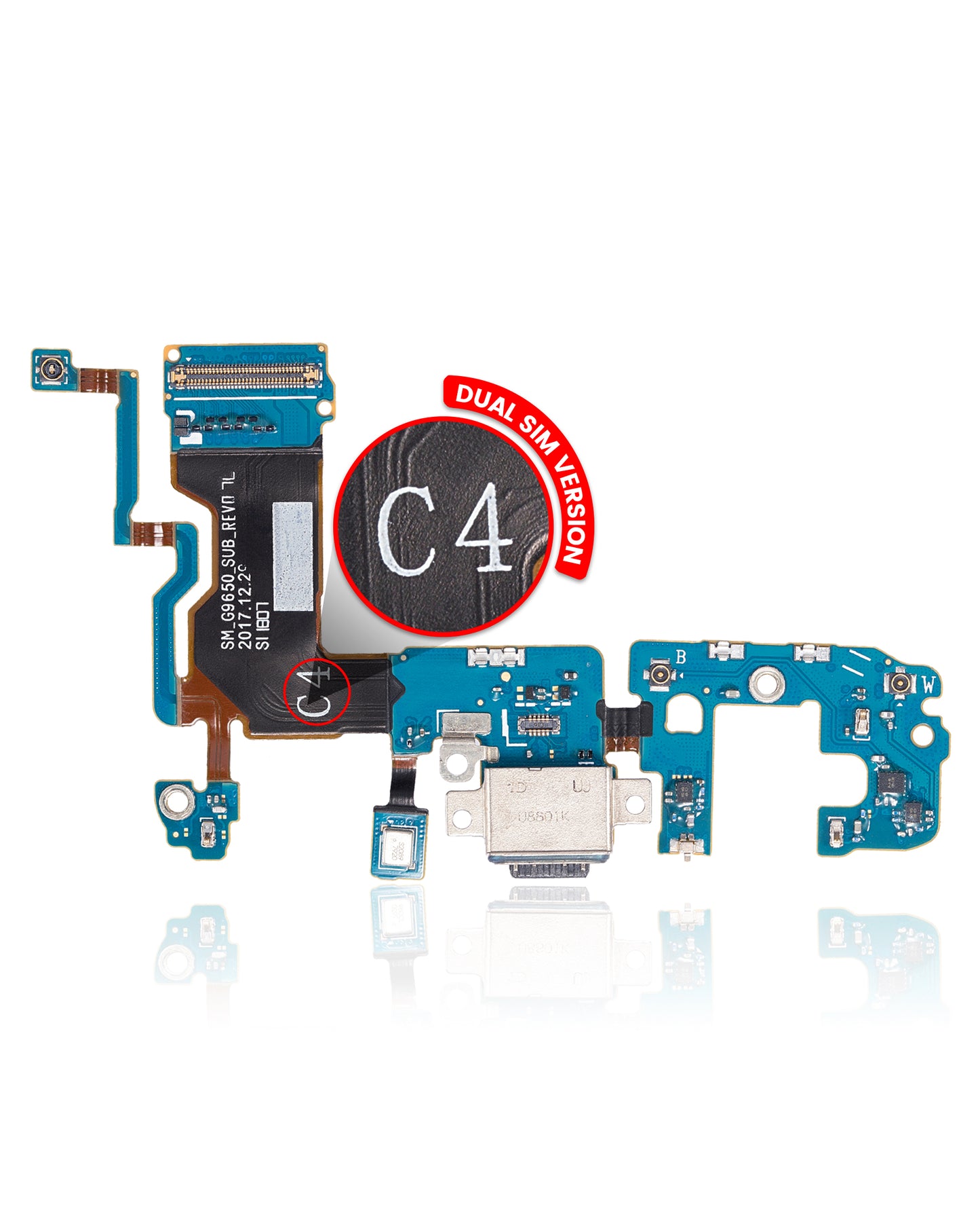 Charging Port With Flex Cable For Samsung Galaxy S9 Plus (G9650) (Dual Sim Version)