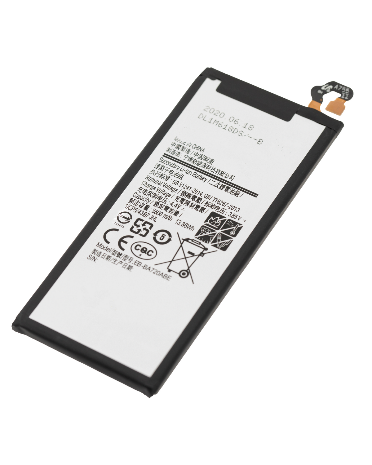 Replacement Battery For Samsung Galaxy A7 (A720 / 2017) / J7 Pro (J730 / 2017) (EB-BA720ABE) Samsung replacement part SKU 107082014615 - product image 4