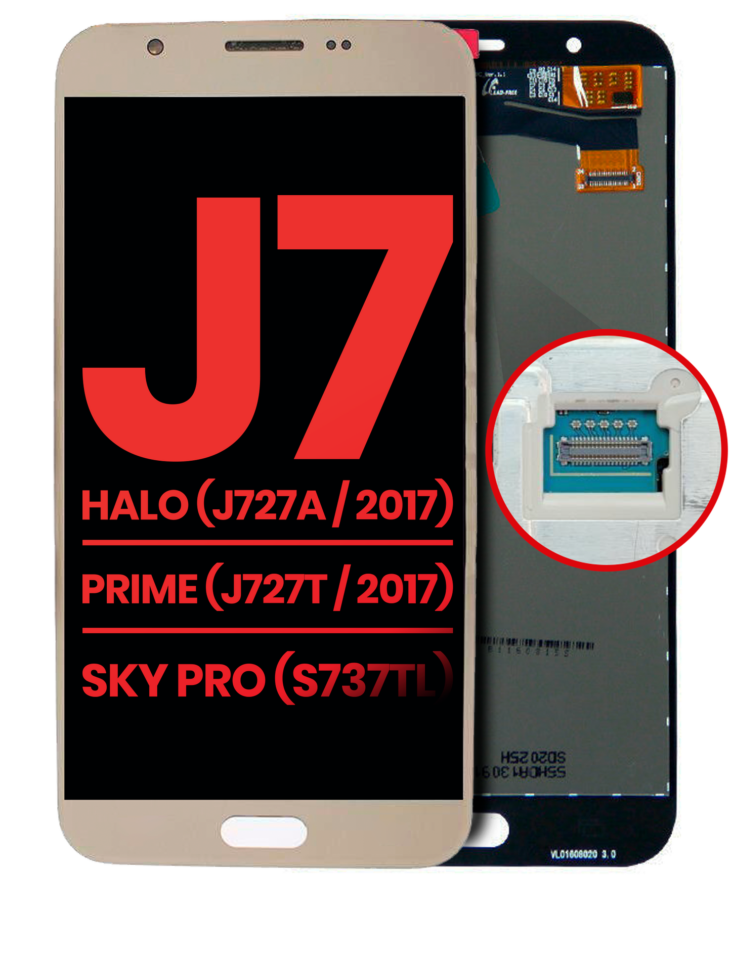 LCD Assembly Without Frame Only For Samsung Galaxy J7 Halo (J727A / 2017) / J7 Prime (J727T / 2017) / J7 Sky Pro (S737TL) (Aftermarket Plus) (Gold) replacement part SKU 107082016215 product image 1