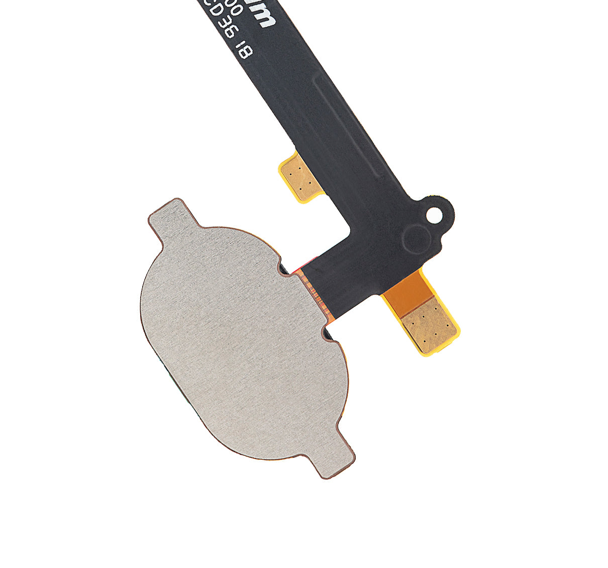 Home Button With Flex Cable For Motorola Moto Z2 Play (XT1710 / 2017) (Black) - Motorola replacement part, close-up replacement part view, SKU 107082016543