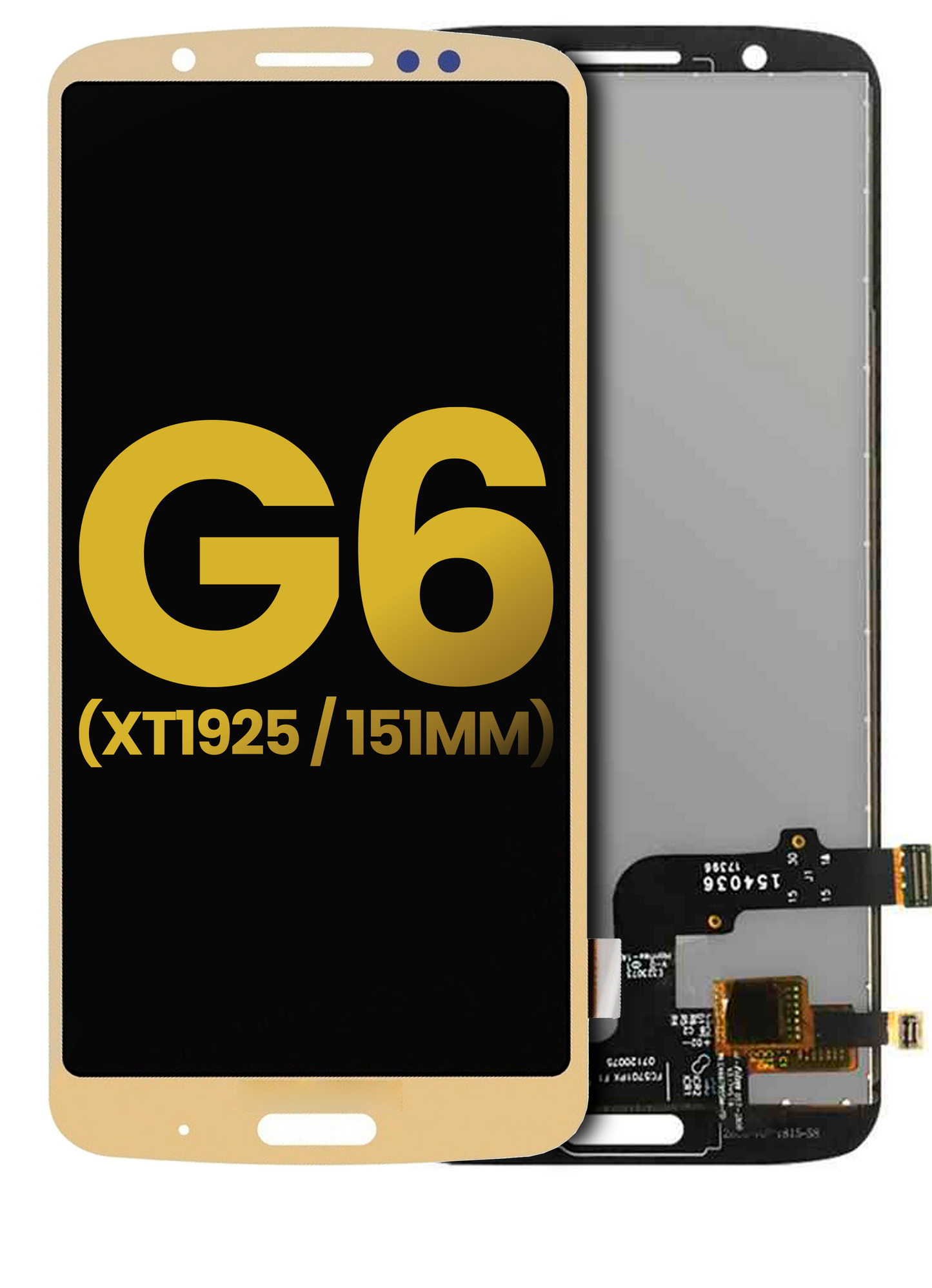LCD Assembly Without Frame For Motorola Moto G6 5.7" (XT1925 / 2018) (151MM) (Refurbished) (Gold) | compatible mobile phone replacement part | SKU 107082016802 | product image 1