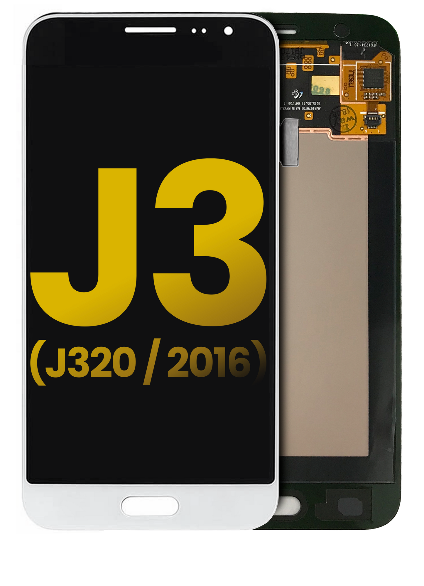 OLED Assembly Without Frame For Samsung Galaxy J3 / Sol 4G / Express Prime / Amp Prime (J320 / 2016) (Service Pack) (White) | Samsung Galaxy J3 (J320 / 2016) Replacement Parts | product image 9